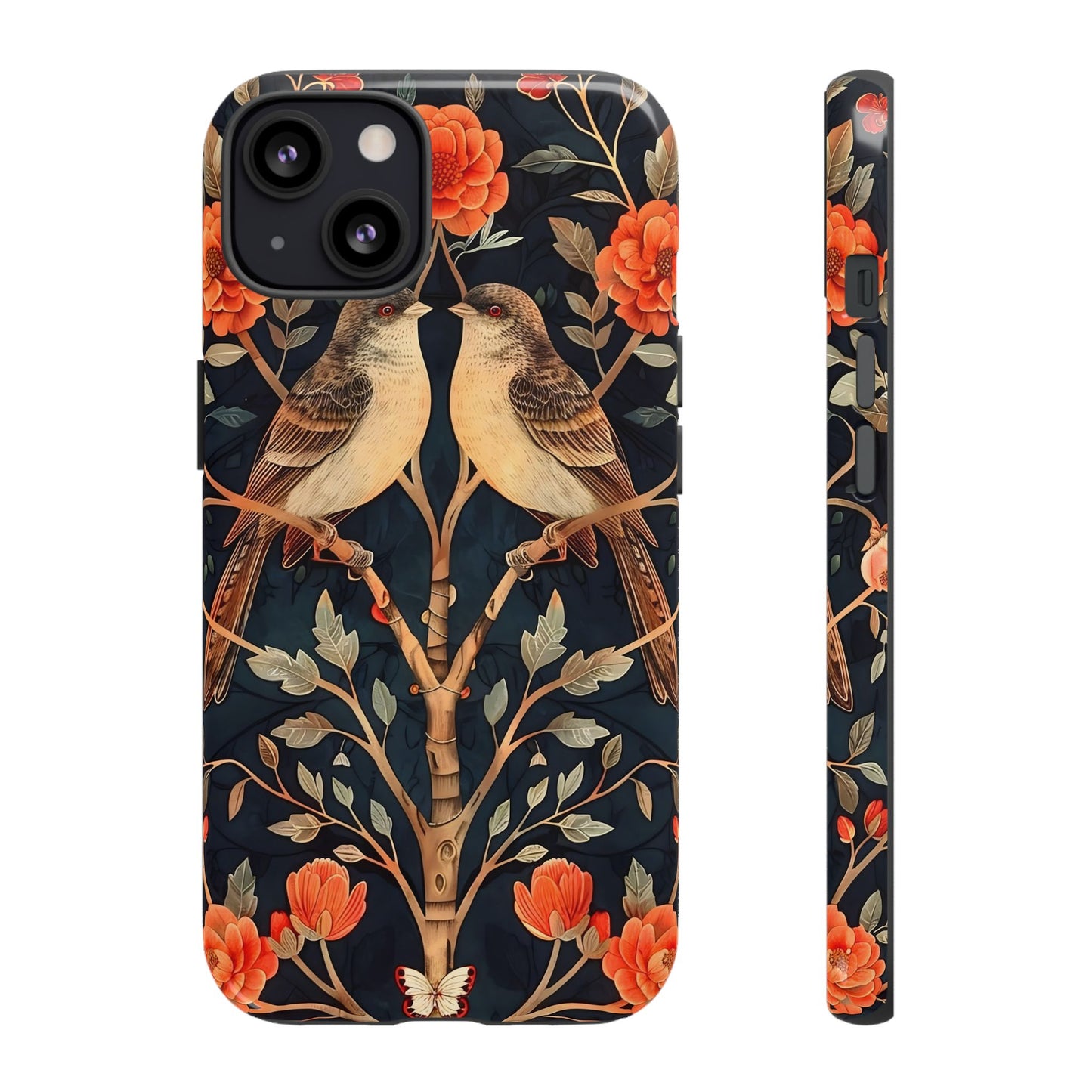 Floral Phone Case – Tough Cases with Bird Design, Unique Gift for Nature Lovers, Stylish Tech Accessory, Phone Cover, Artistic Case