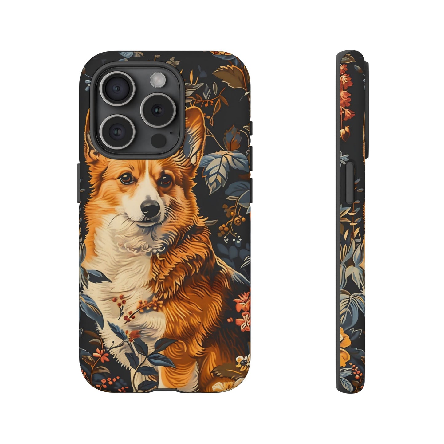 Corgi Floral Phone Case - Tough Cases for Dog Lovers, Cute Pet Accessories, Gift for Dog Owners, Floral Design, Personalized Tech Cover