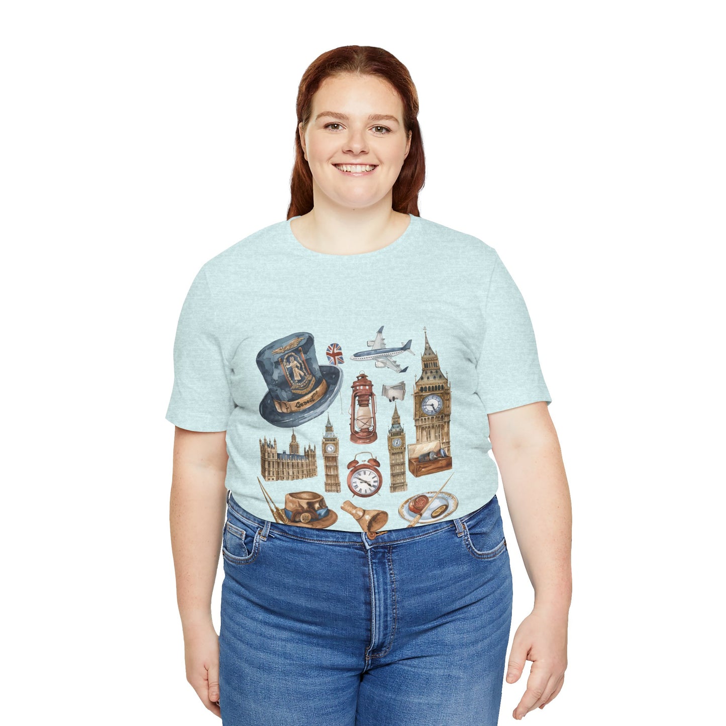 Unisex Jersey Short Sleeve Tee - Nostalgic England: Vintage Symbols & Icons