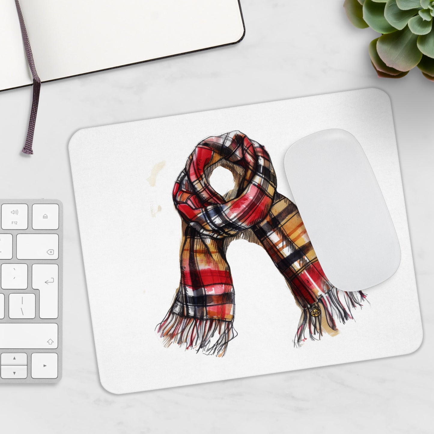 Cozy Scarf Mouse Pad, Warm Desk Accessory, Ideal Gift for Home Office, Seasonal Décor, Great for Winter