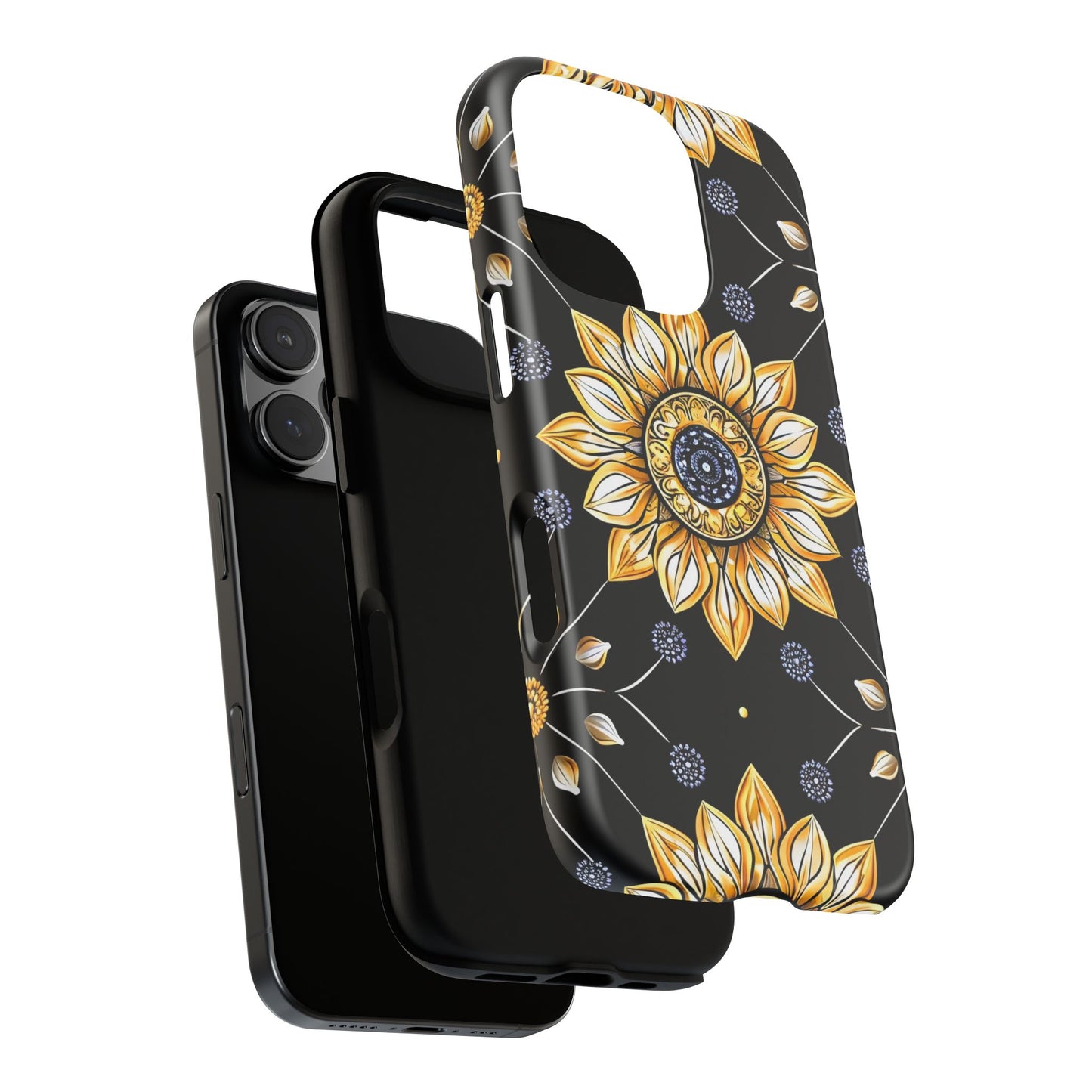 Floral Phone Case with Mandala Design, Tough Cases for iPhone & Samsung, Boho Style, Gift for Her, Unique Accessories