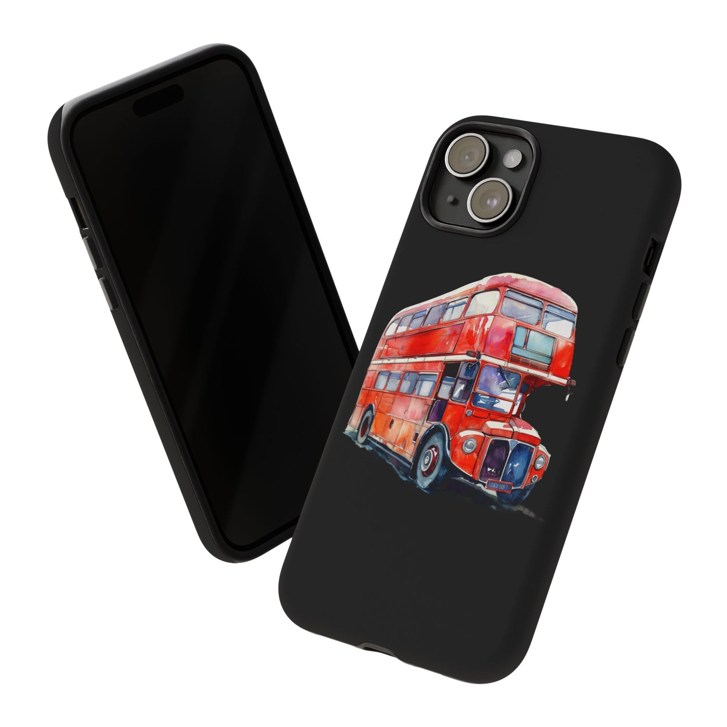 London Bus Phone Case, Tough iPhone Cover, Unique Gift for Travelers, Vintage Style Accessories, Holiday Present Idea
