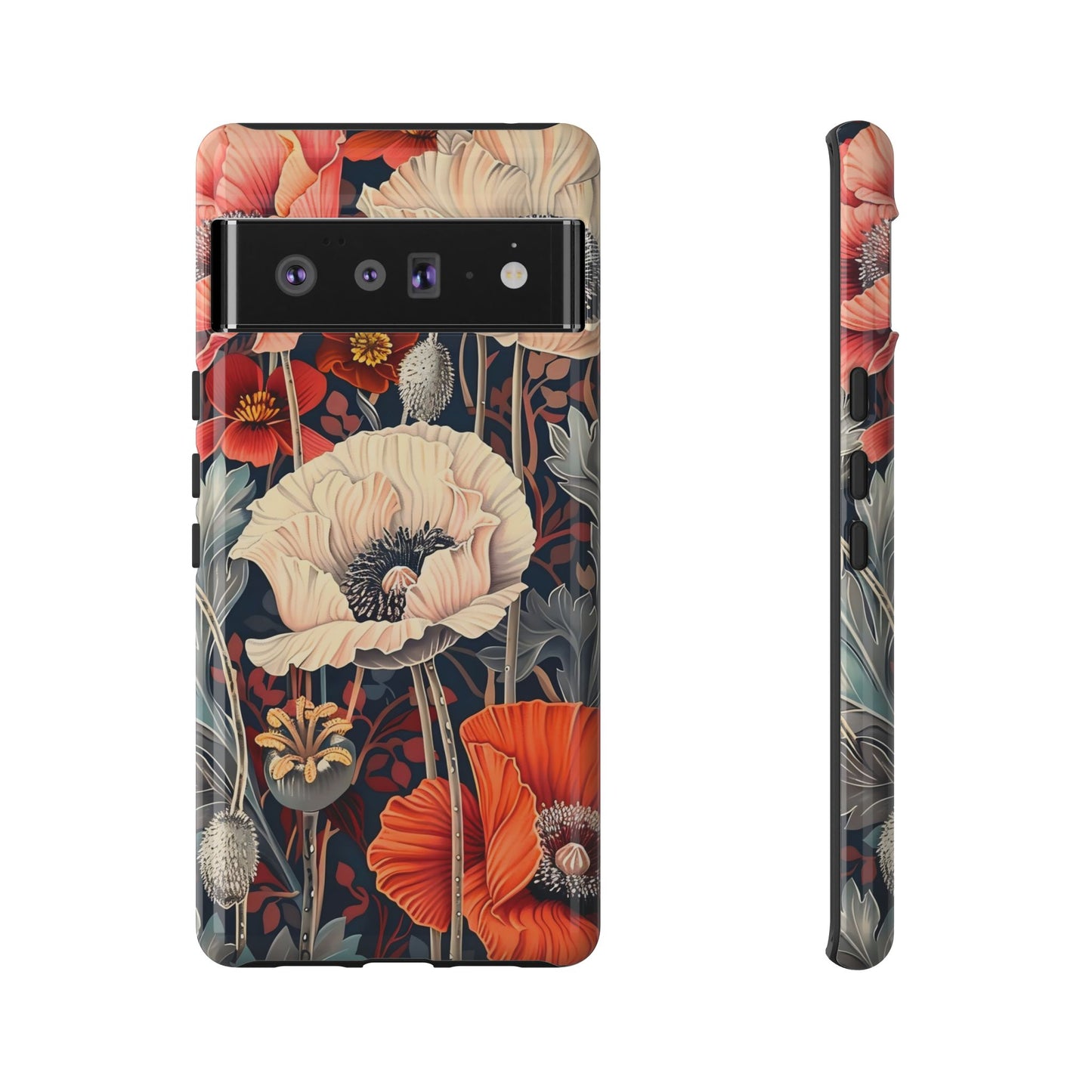 Floral iPhone Case, Tough Phone Cover, Artistic Protection, Flower Design, Unique Gift for Her, Phone Accessory, Trendy Tech