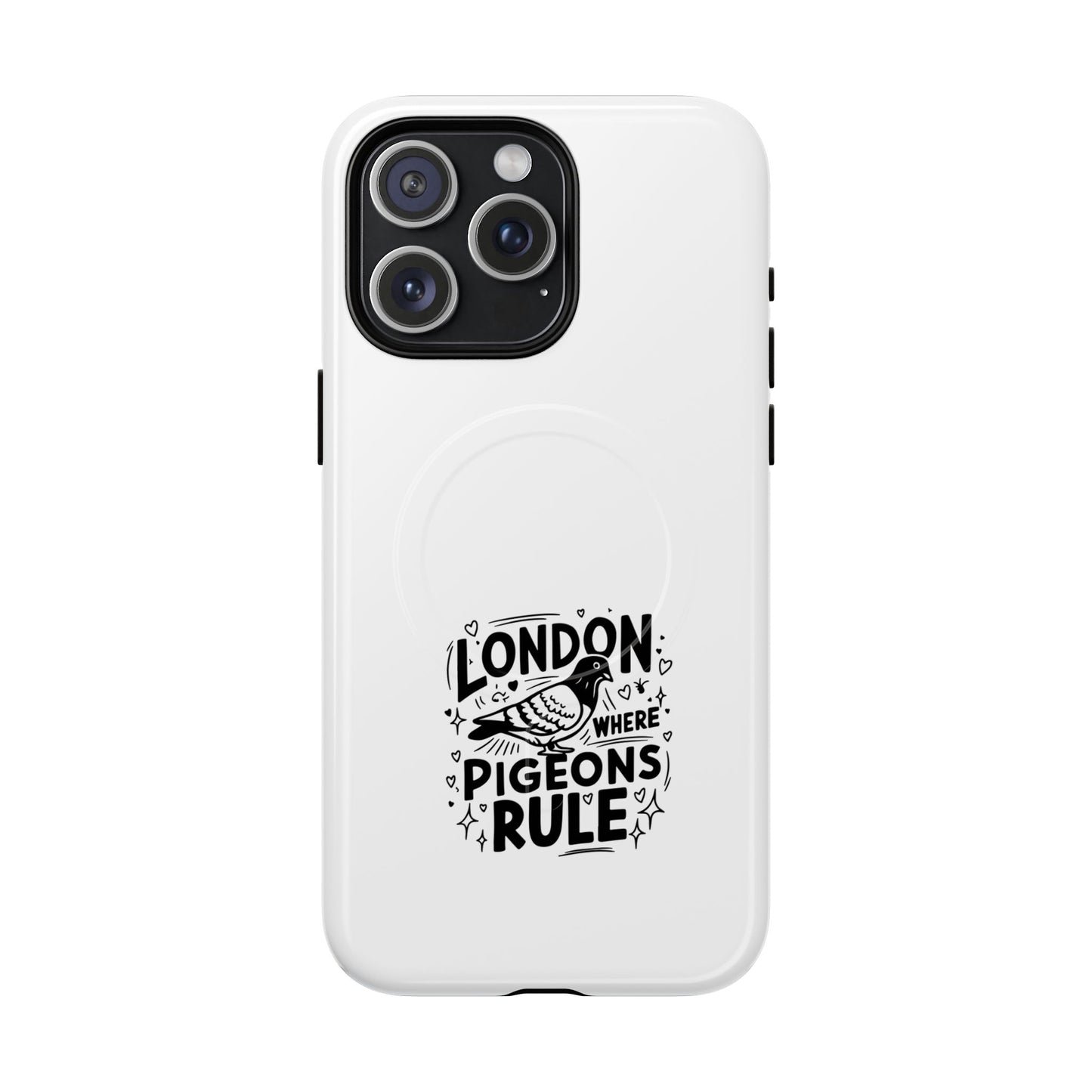 London Pigeon Rule Magnetic Phone Case, Tough Phone Cover, Gift for London Lovers, Unique Phone Accessories, Stylish Protection