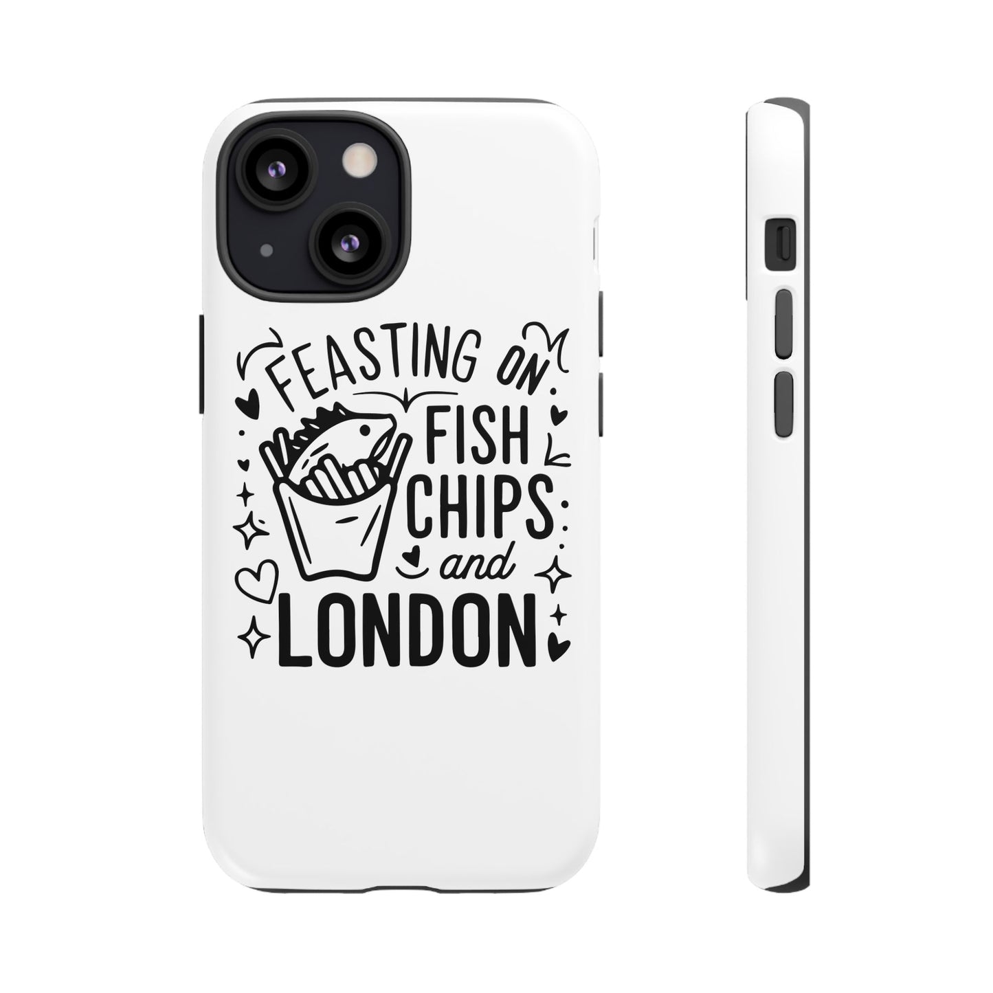 London Fish & Chips Phone Case | Fun Gift for Foodies, Travel Lovers, London Souvenir, Unique Accessories, Personalization Option