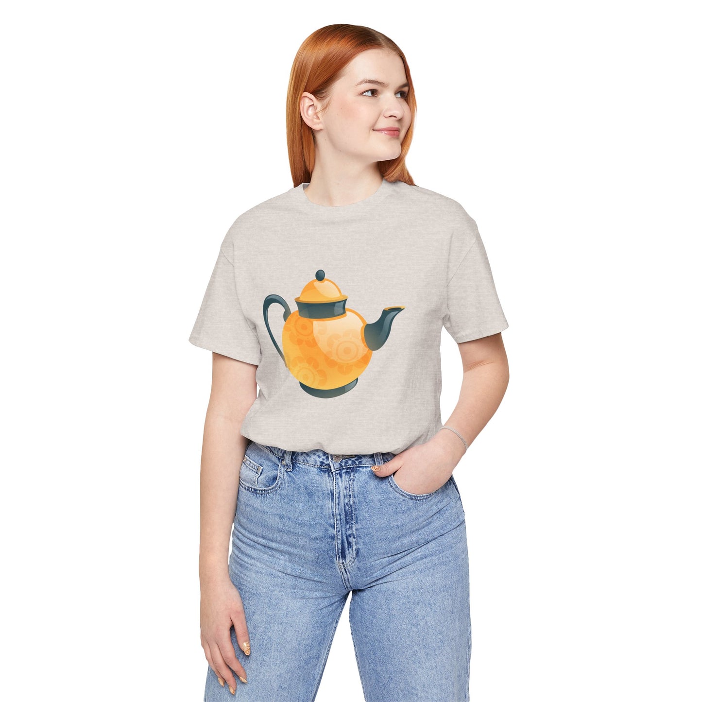 Unisex Jersey Short Sleeve Tee - Classic British Tea Kettle - Timeless Elegance in Tea Time