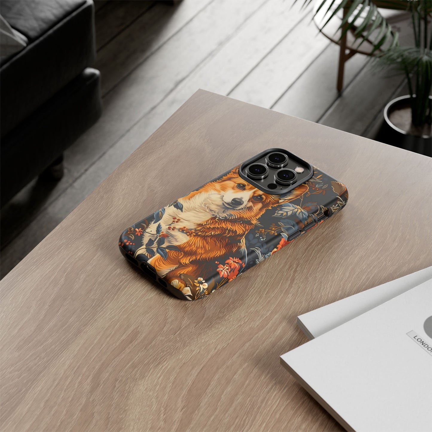 Corgi Floral Phone Case - Tough Cases for Dog Lovers, Cute Pet Accessories, Gift for Dog Owners, Floral Design, Personalized Tech Cover