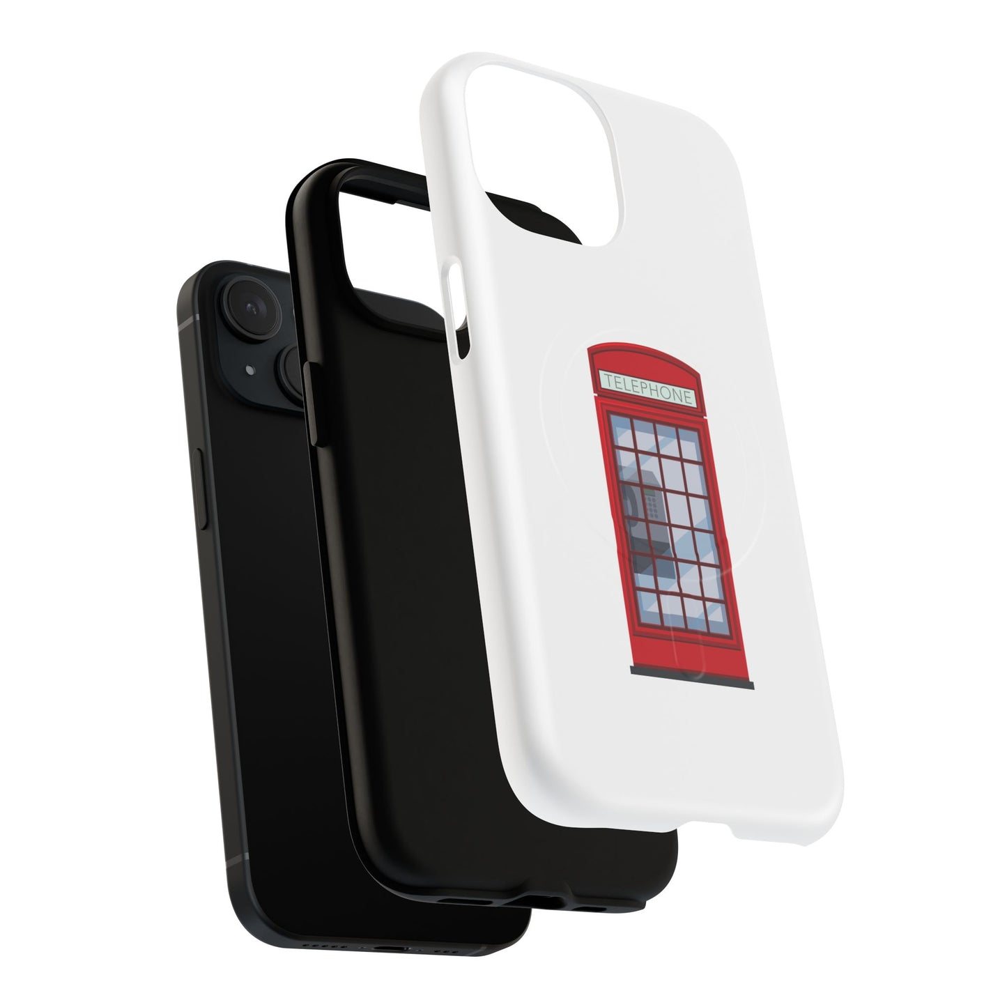 Vintage Phone Booth Magnetic Case, Tough Phone Cover, Unique Gift for Travelers, Retro Phone Accessories, Fun Custom Case