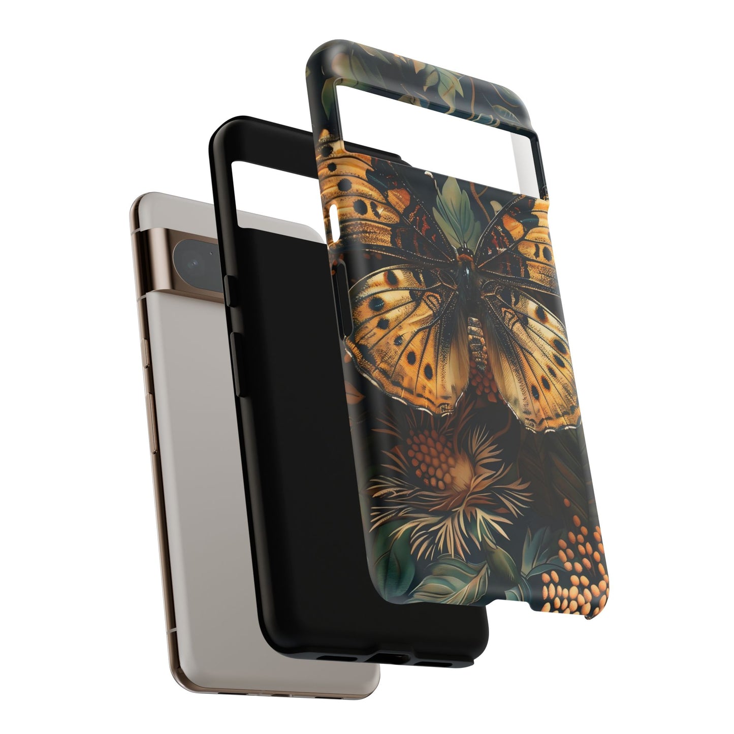 Butterfly Floral Phone Case, Tough Cases, Protective Cover, Unique Gift, Nature Lover, Art Print, Spring Decor