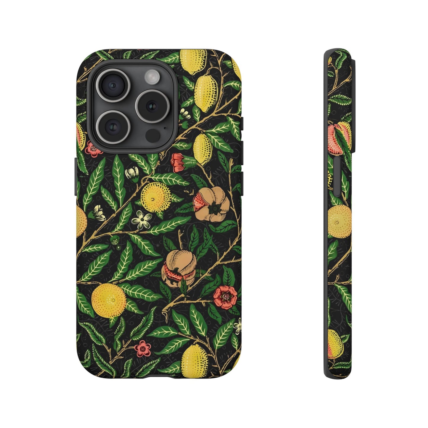 Tough Cases Phone Case, Floral Phone Cover, Tough Phone Protection, Gift for Plant Lovers, Black Background, Eco-Friendly Design