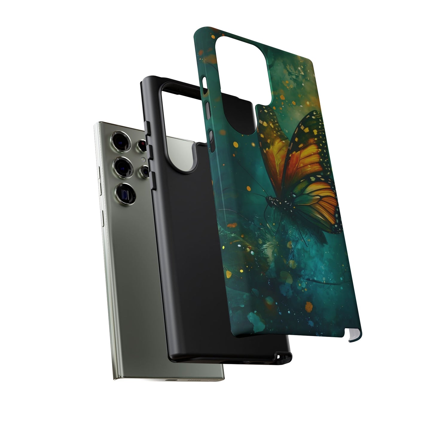 Colorful Butterfly Phone Case, Tough Cases for iPhone and Samsung, Cute Tech Accessories, Nature Lovers Gift, Vibrant Floral Design
