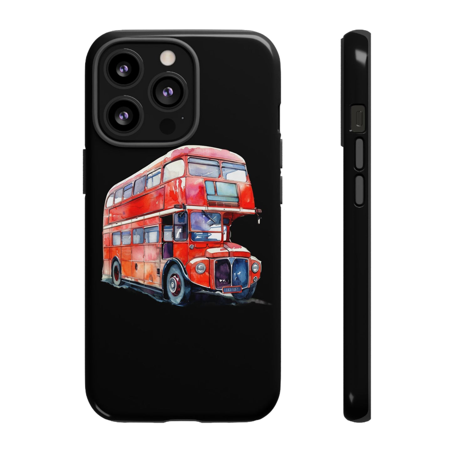 London Bus Phone Case, Tough iPhone Cover, Unique Gift for Travelers, Vintage Style Accessories, Holiday Present Idea