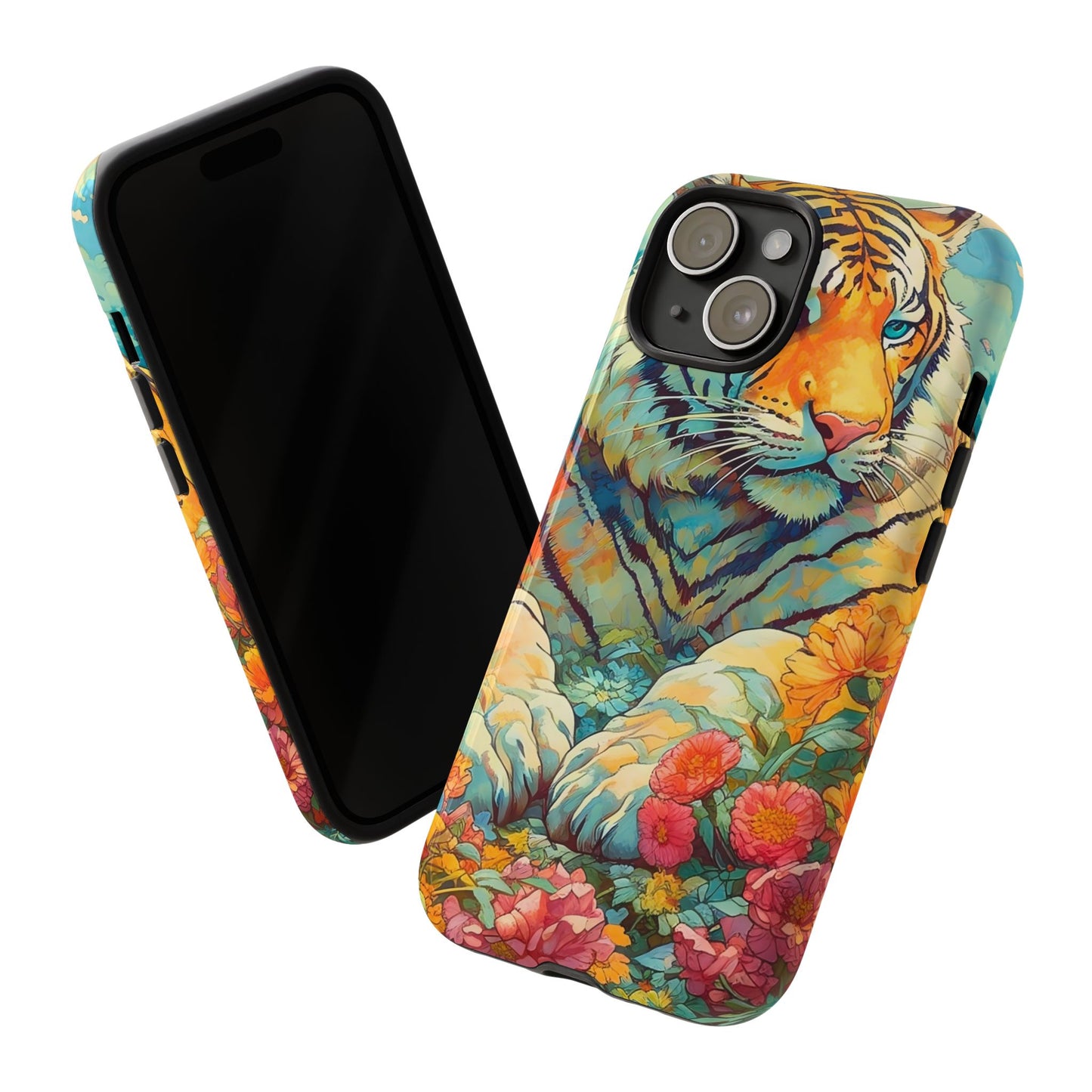 Tiger Jungle Phone Case, Colorful Tough Cases, Animal Lover Gift, Nature Phone Cover, Wildlife Decor, Birthday Present