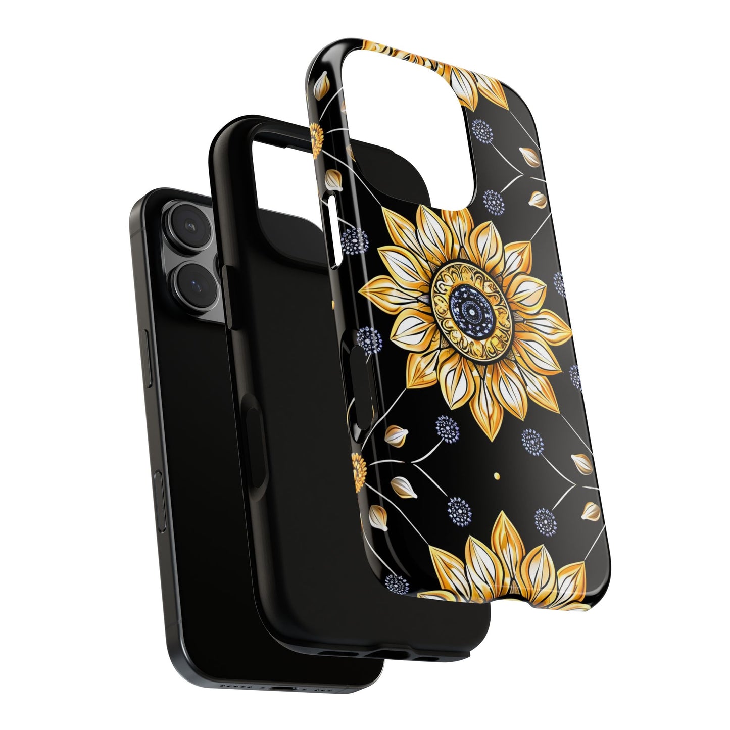 Floral Phone Case with Mandala Design, Tough Cases for iPhone & Samsung, Boho Style, Gift for Her, Unique Accessories