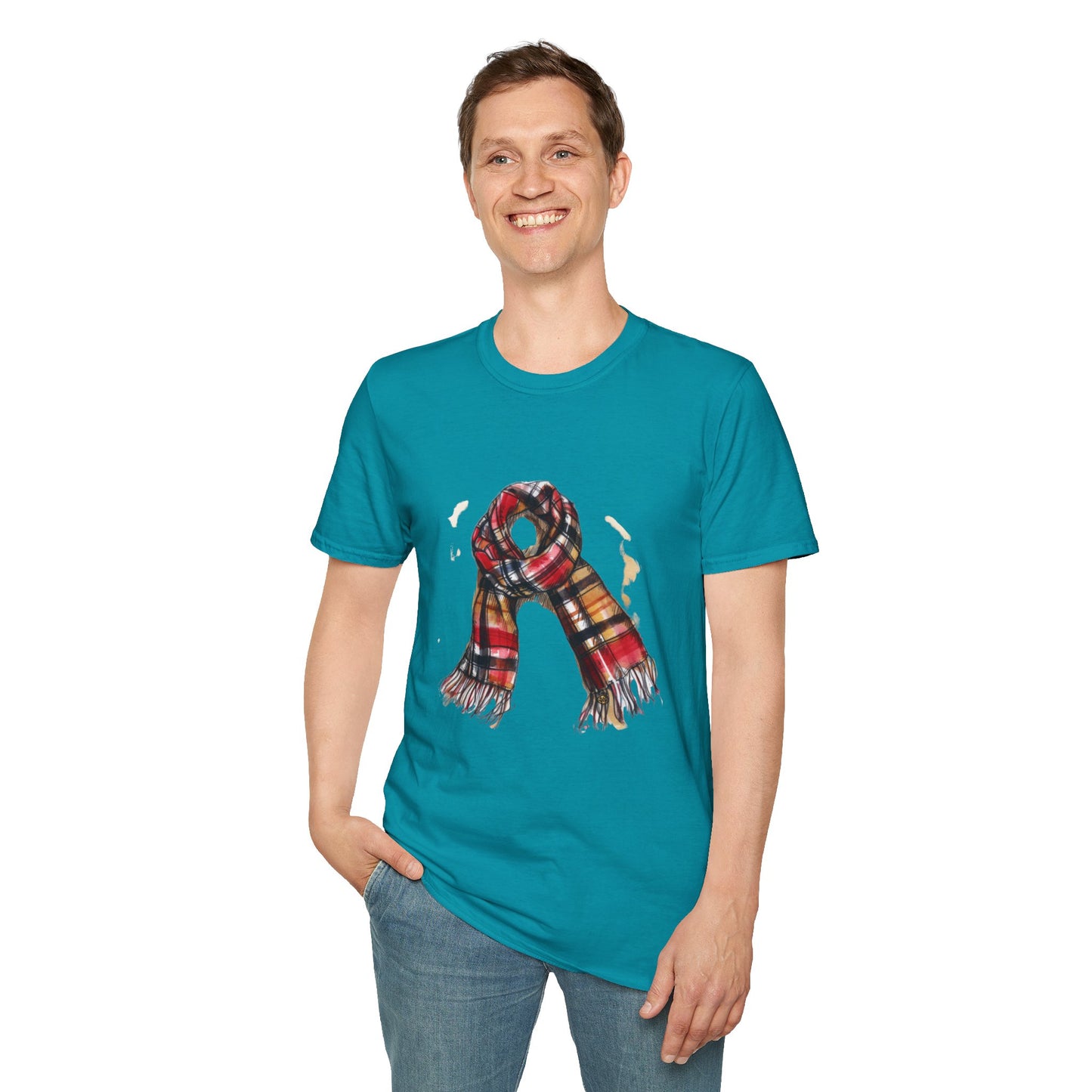 Unisex Softstyle T-Shirt - Fashionable British Plaid Scarf