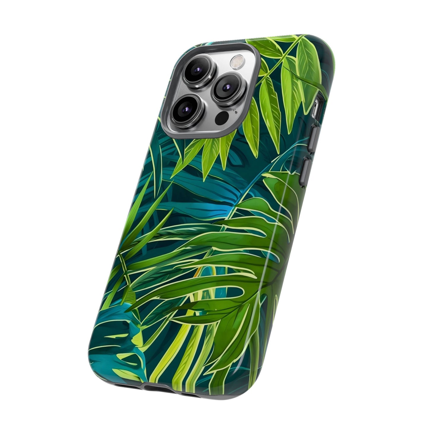 Tropical Phone Case - Durable Green Leaf Design, Eco-Friendly Gift, Trendy Accessory, Nature Lover's Case, Summer Vibes