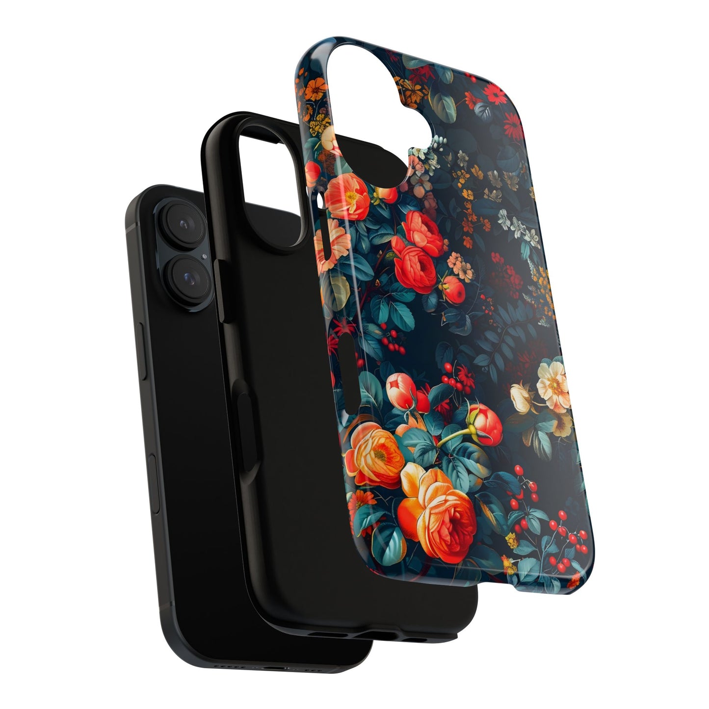 Floral Phone Case - Tough Cases, iPhone Protection, Elegant Floral Design, Gift for Her, Stylish Tech Accessory
