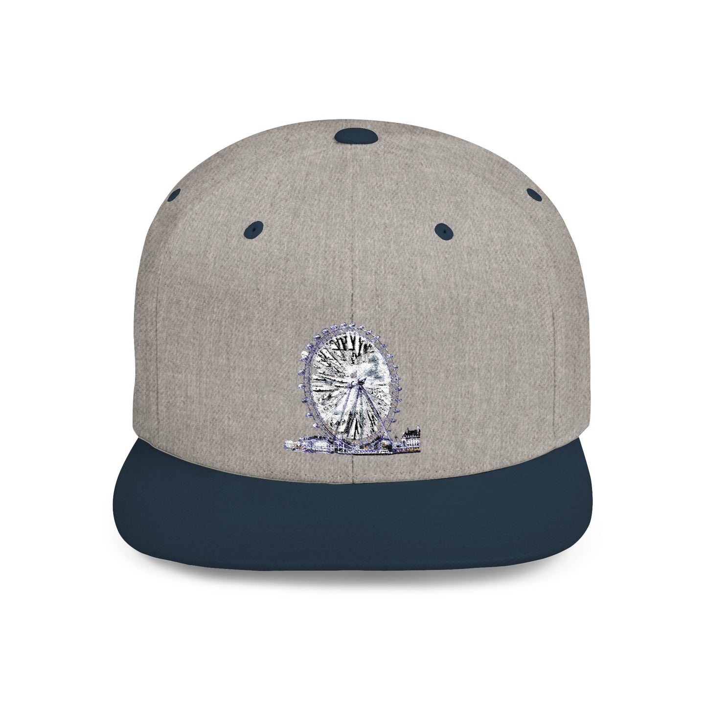 London Eye Watercolor Flat Bill Snapback