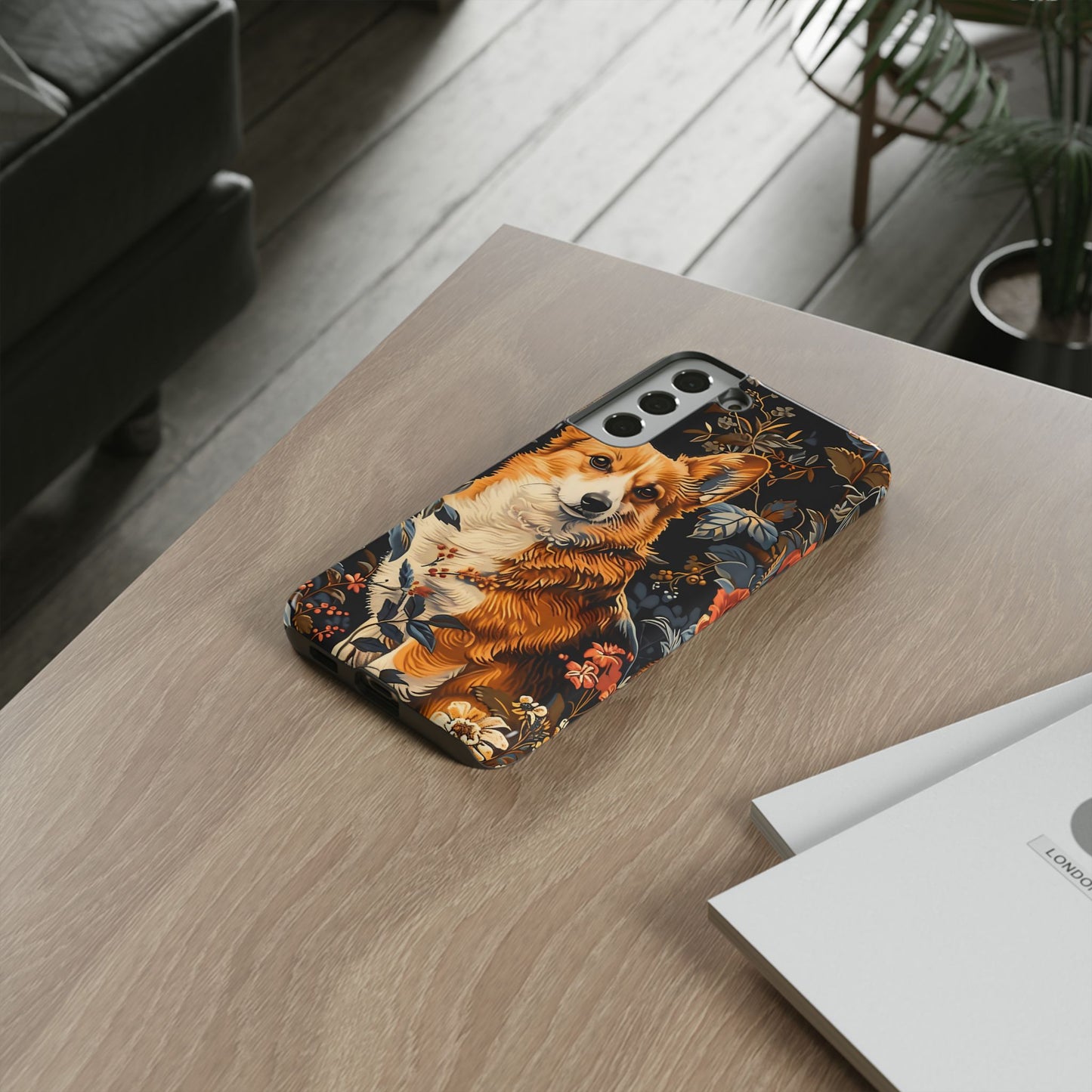 Corgi Floral Phone Case - Tough Cases for Dog Lovers, Cute Pet Accessories, Gift for Dog Owners, Floral Design, Personalized Tech Cover