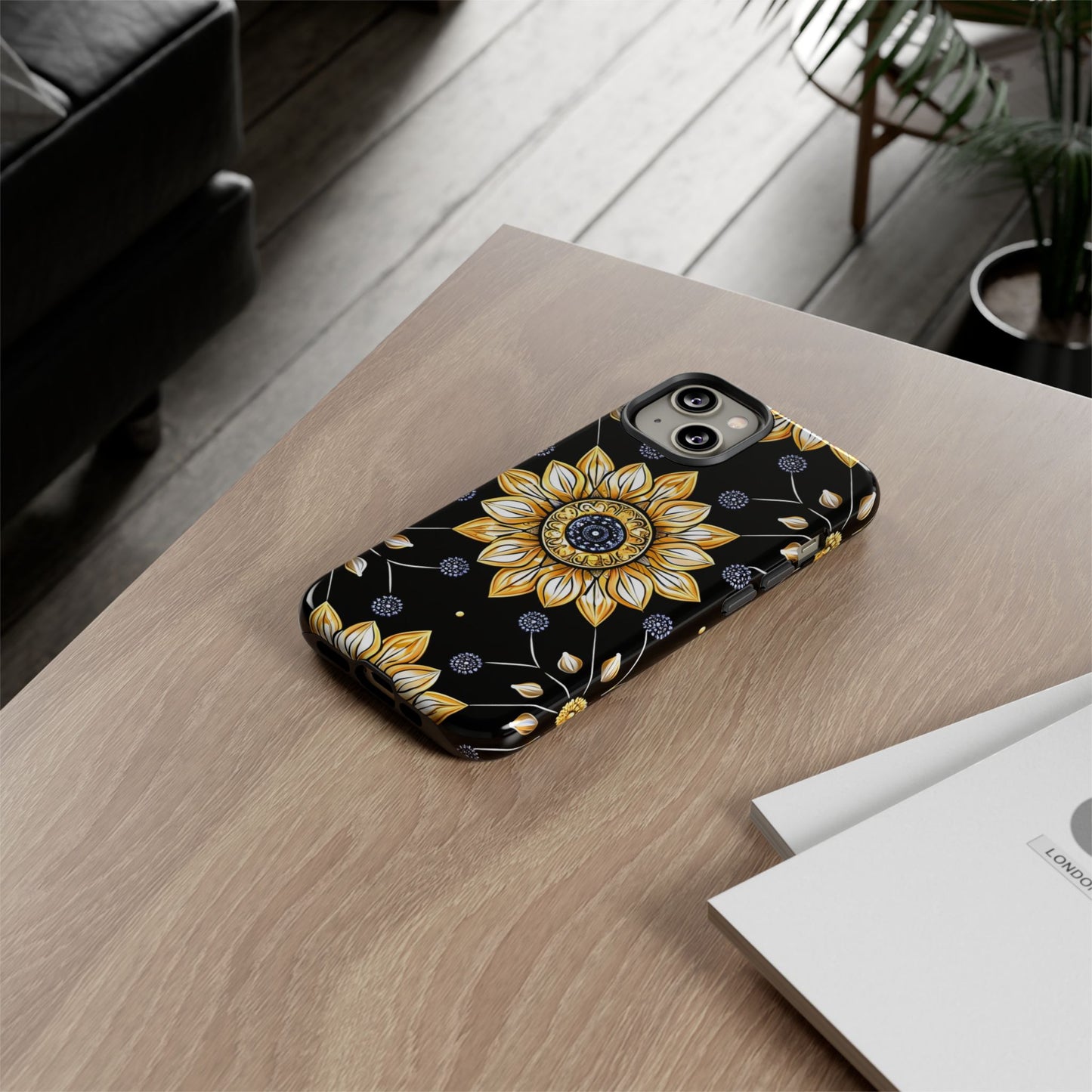 Floral Phone Case with Mandala Design, Tough Cases for iPhone & Samsung, Boho Style, Gift for Her, Unique Accessories