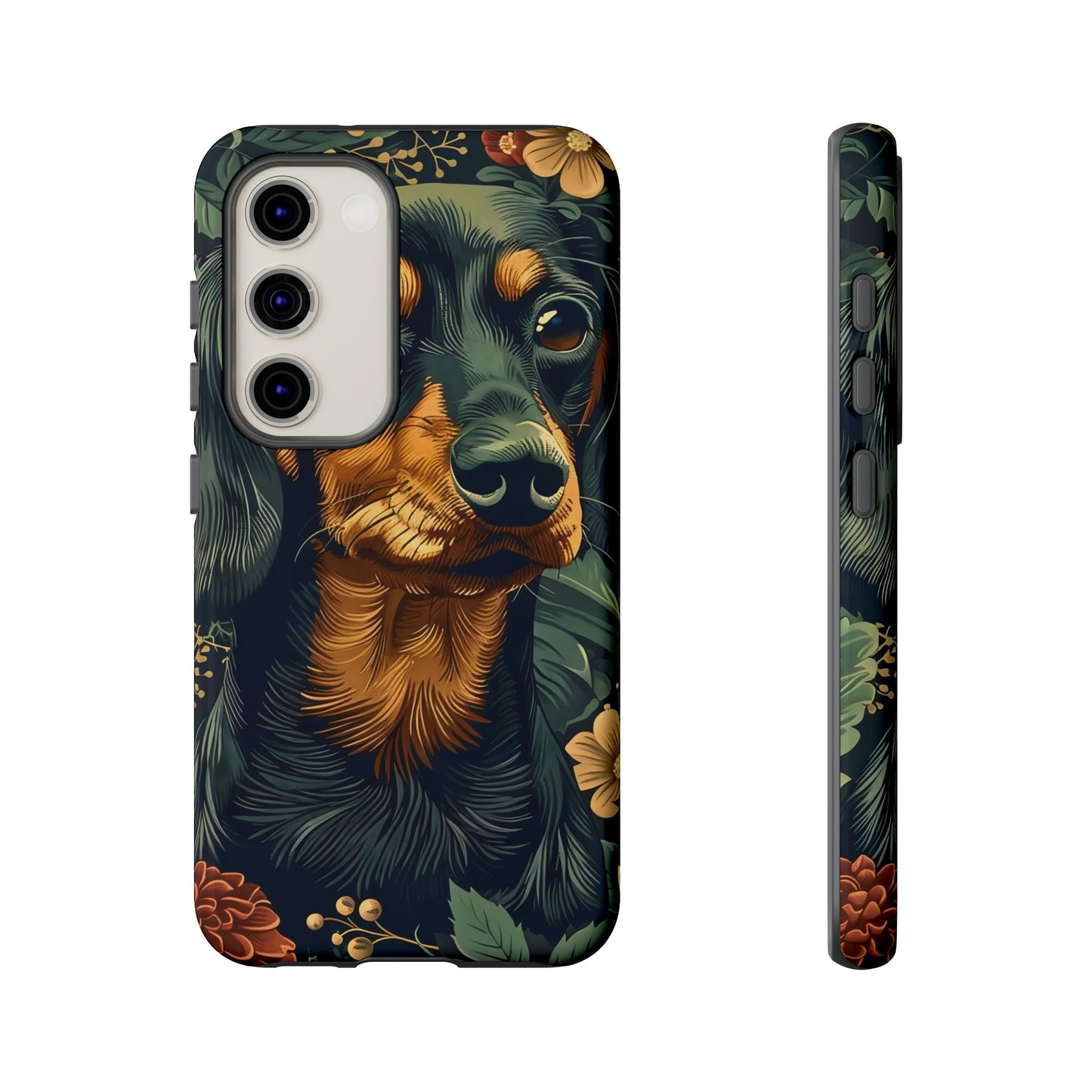 Dachshund Phone Case, Floral Pet Phone Cover, Dog Lover Gift, Tough Phone Case, Custom Dachshund Design, Unique Dog Owner Accessory