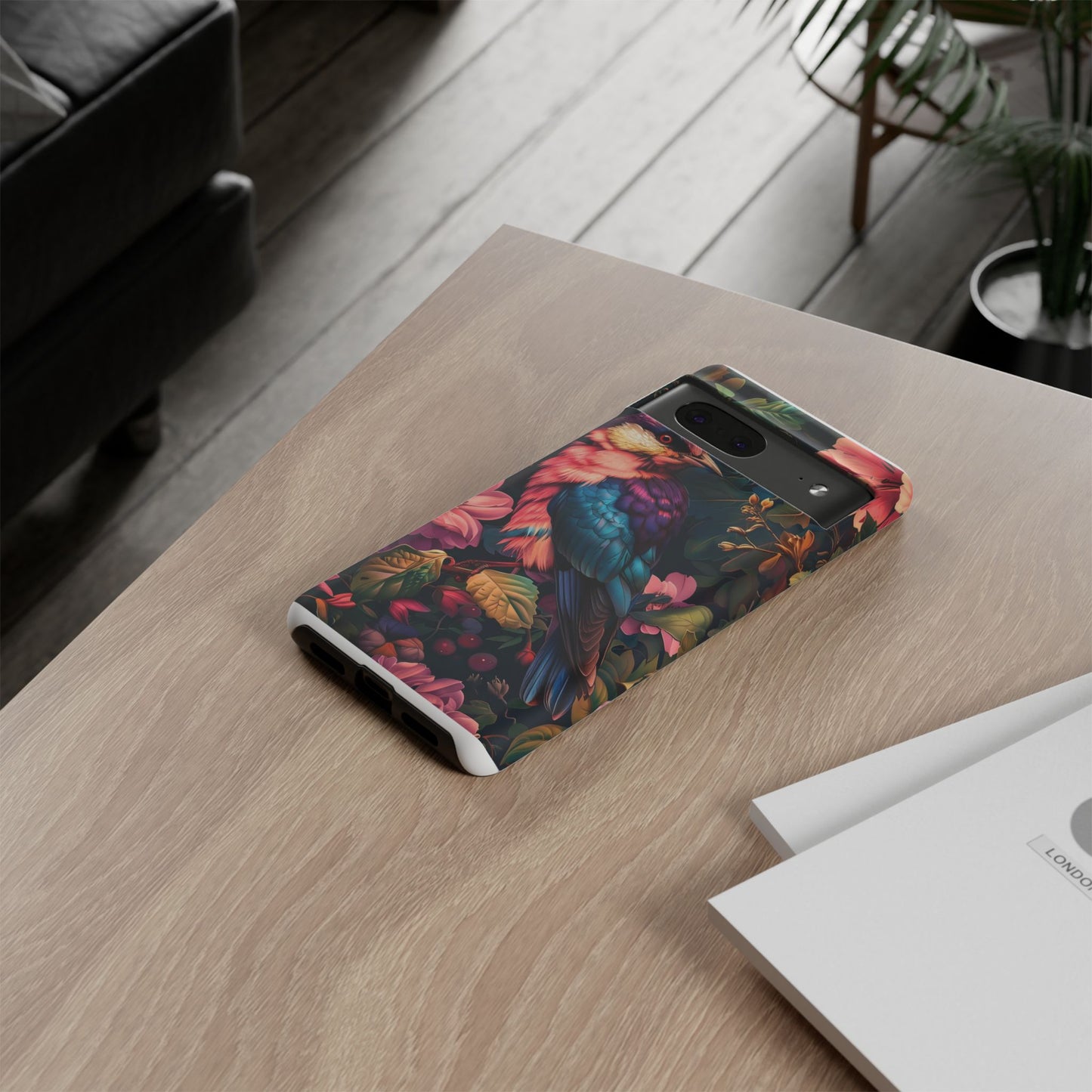 Tough Cases: Vibrant Tropical Bird Phone Case, Floral Smartphone Cover, Nature Lover Gift, Boho Phone Accessory, Cute Bird Case