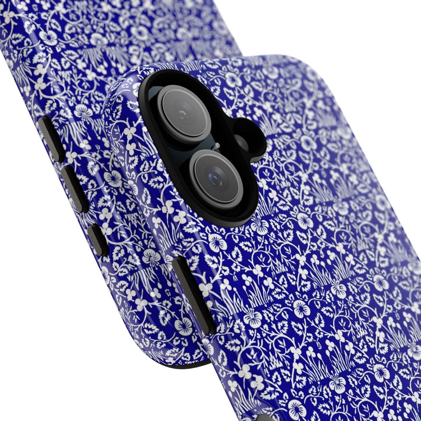 Elegant Floral Phone Case - Tough Cases, Blue Floral Design, Stylish Phone Accessory, Unique Gift, Modern Tech Protection