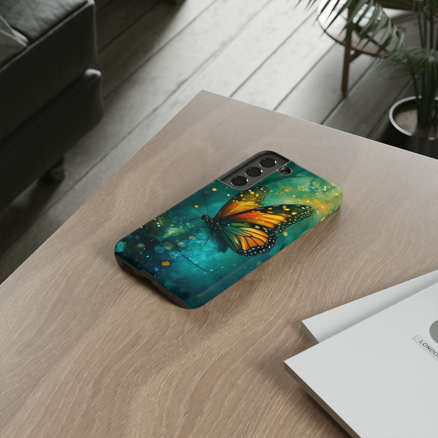 Colorful Butterfly Phone Case, Tough Cases for iPhone and Samsung, Cute Tech Accessories, Nature Lovers Gift, Vibrant Floral Design