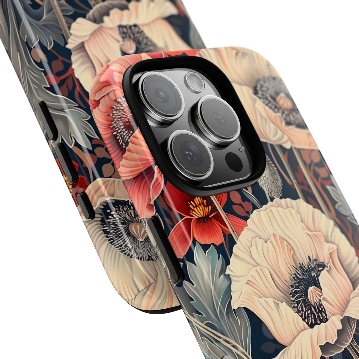 Floral iPhone Case, Tough Phone Cover, Artistic Protection, Flower Design, Unique Gift for Her, Phone Accessory, Trendy Tech