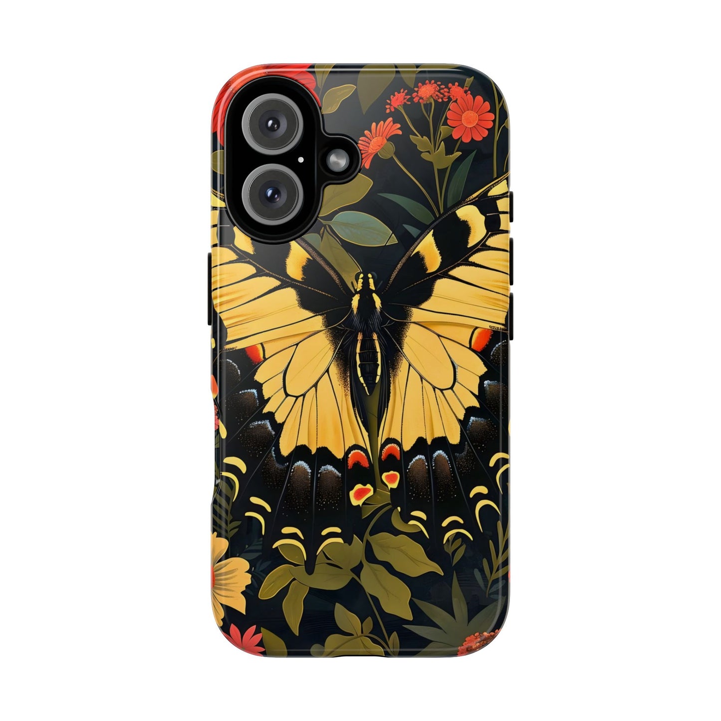 Butterfly Floral Phone Case, Tough Cases with Vibrant Design, Protective Cover for Nature Lovers, Gift for Her