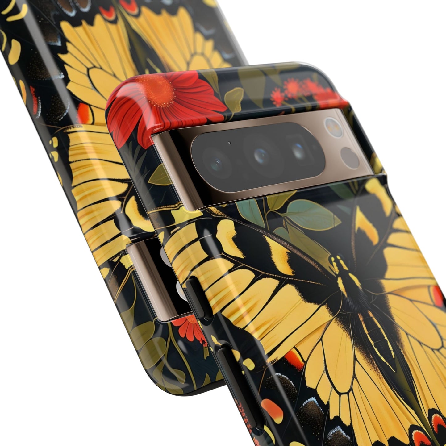 Butterfly Floral Phone Case, Tough Cases with Vibrant Design, Protective Cover for Nature Lovers, Gift for Her