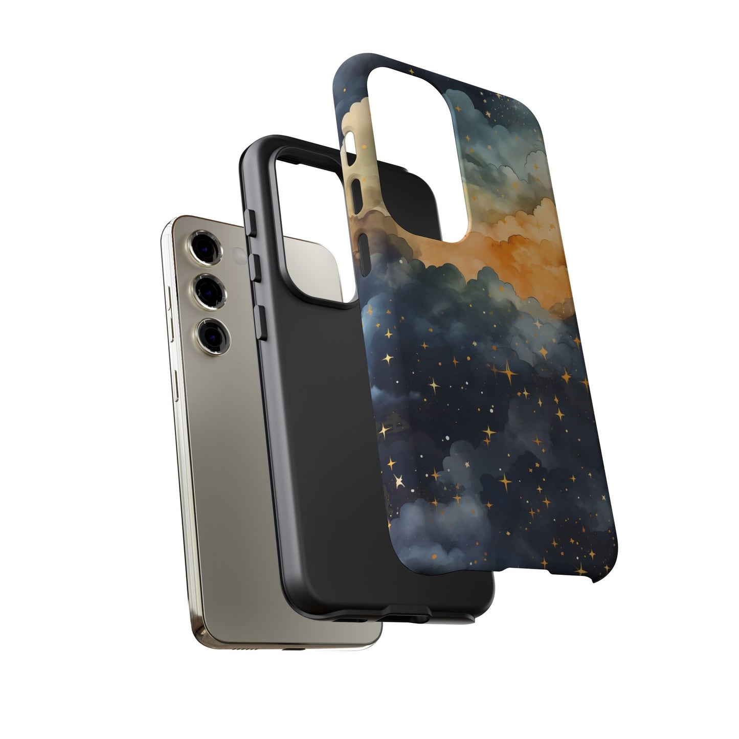 Celestial Phone Case, Galaxy Design Phone Cover, Space Art Case, Starry Night Mobile Cover, Customizable Tough Case