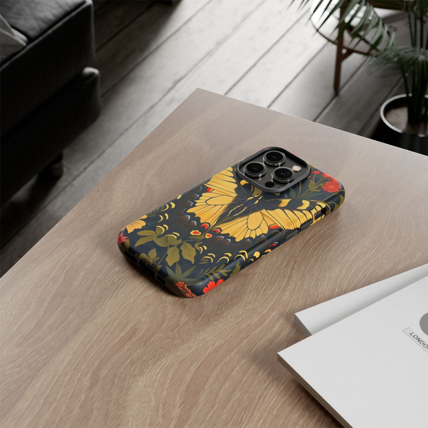 Butterfly Floral Phone Case, Tough Cases with Vibrant Design, Protective Cover for Nature Lovers, Gift for Her