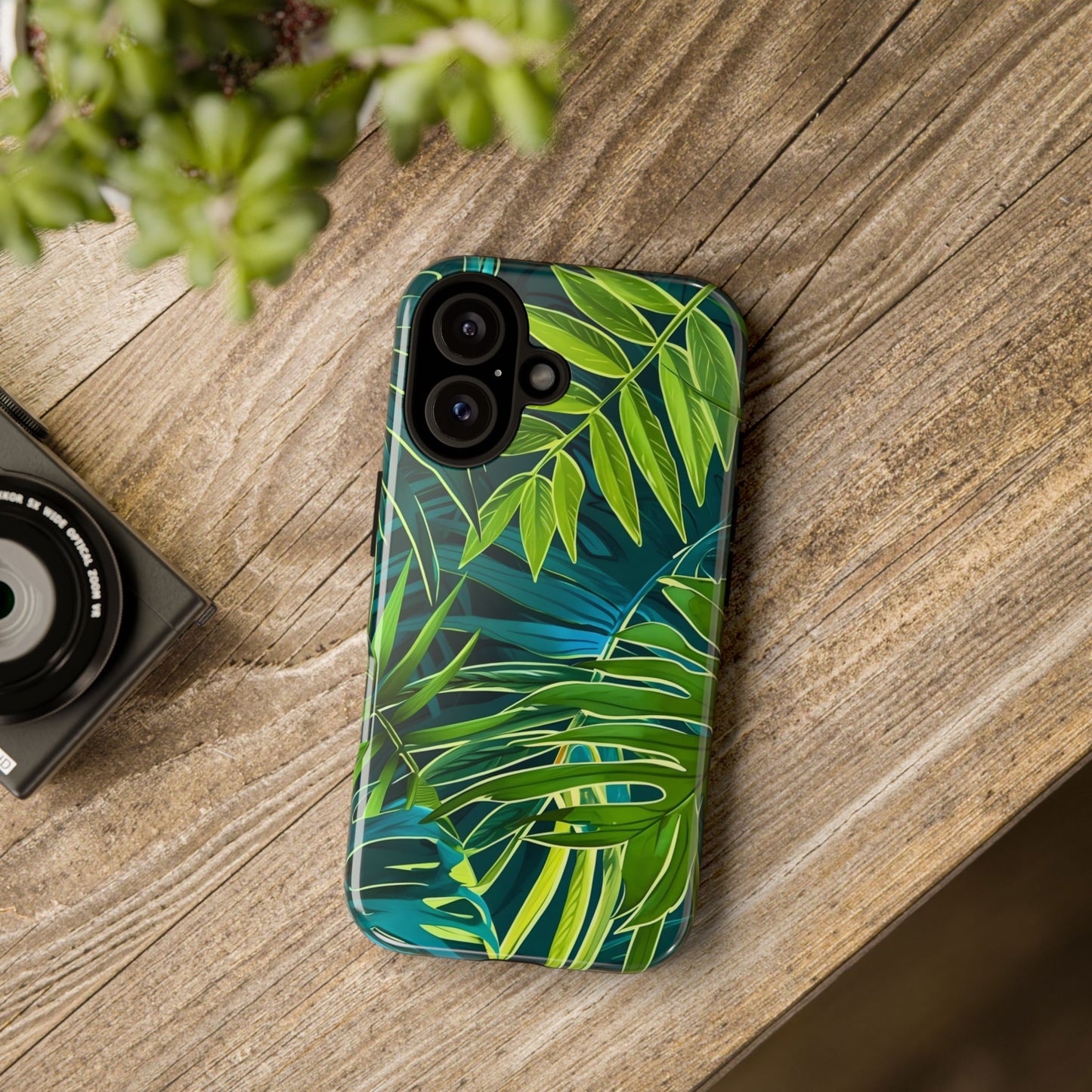 Tropical Phone Case - Durable Green Leaf Design, Eco-Friendly Gift, Trendy Accessory, Nature Lover's Case, Summer Vibes