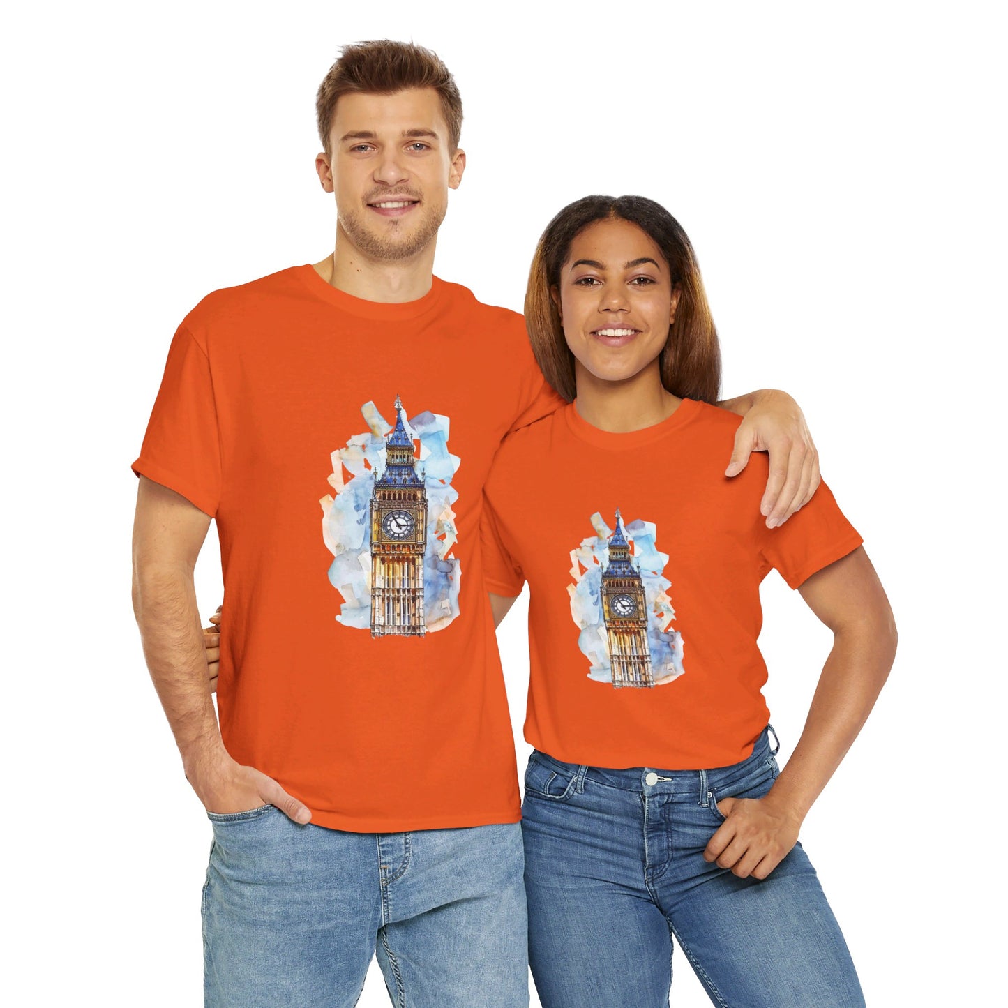 London Clock Tower - Iconic Big Ben Traditional Unisex Heavy Cotton T-Shirt
