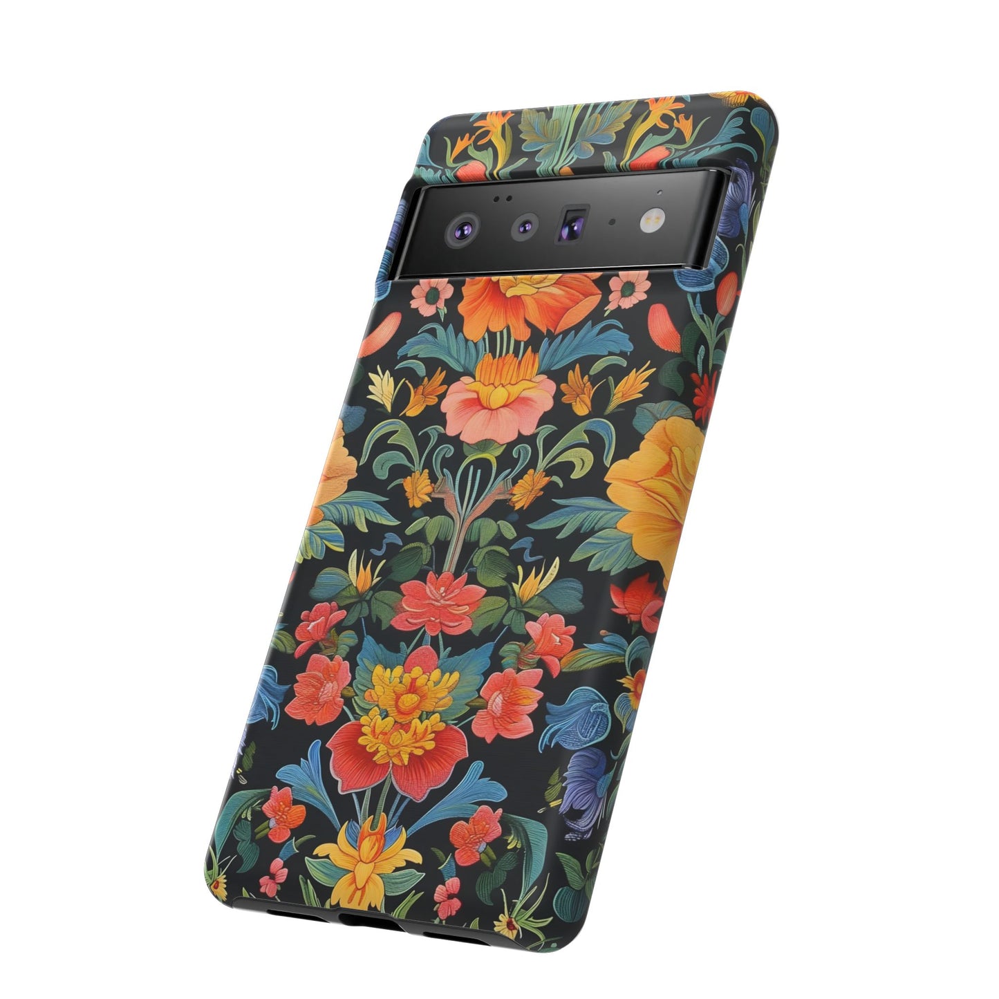 Floral Phone Case - Vibrant Flower Pattern, Tough Case for iPhone, Samsung, Aesthetic Gift, Flower Lover Accessory