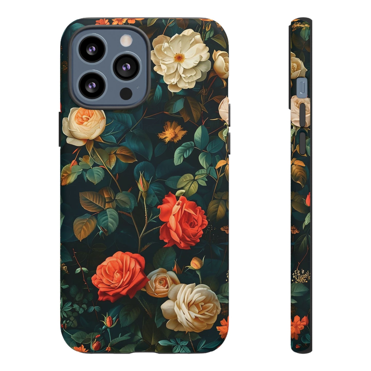 Floral iPhone Case, Tough Phone Cover, Flower Design Phone Accessory, Gift for Her, Spring Style, Floral Protection Case