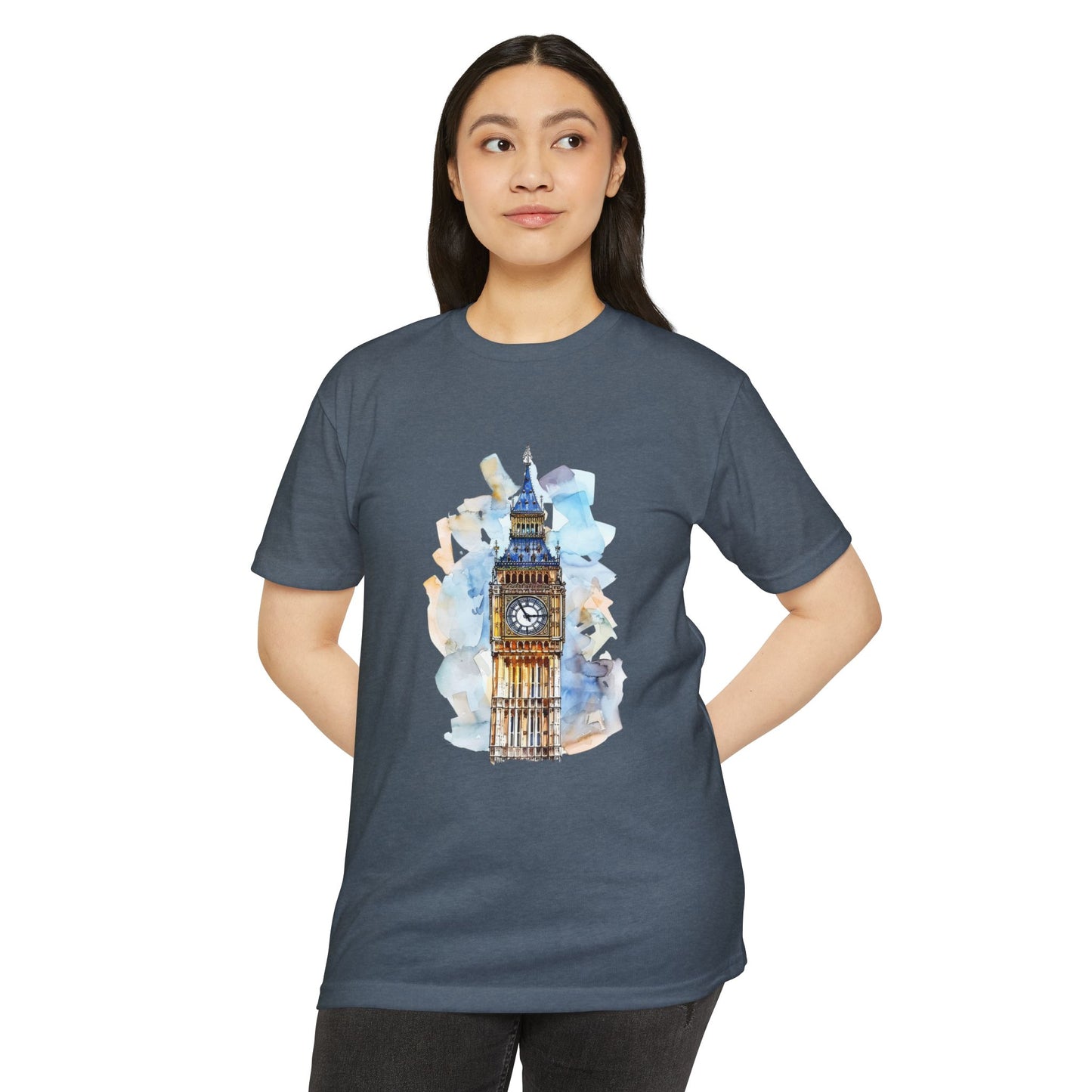 Unisex CVC Jersey T-shirt - Towering Time - Big Ben and British Heritage