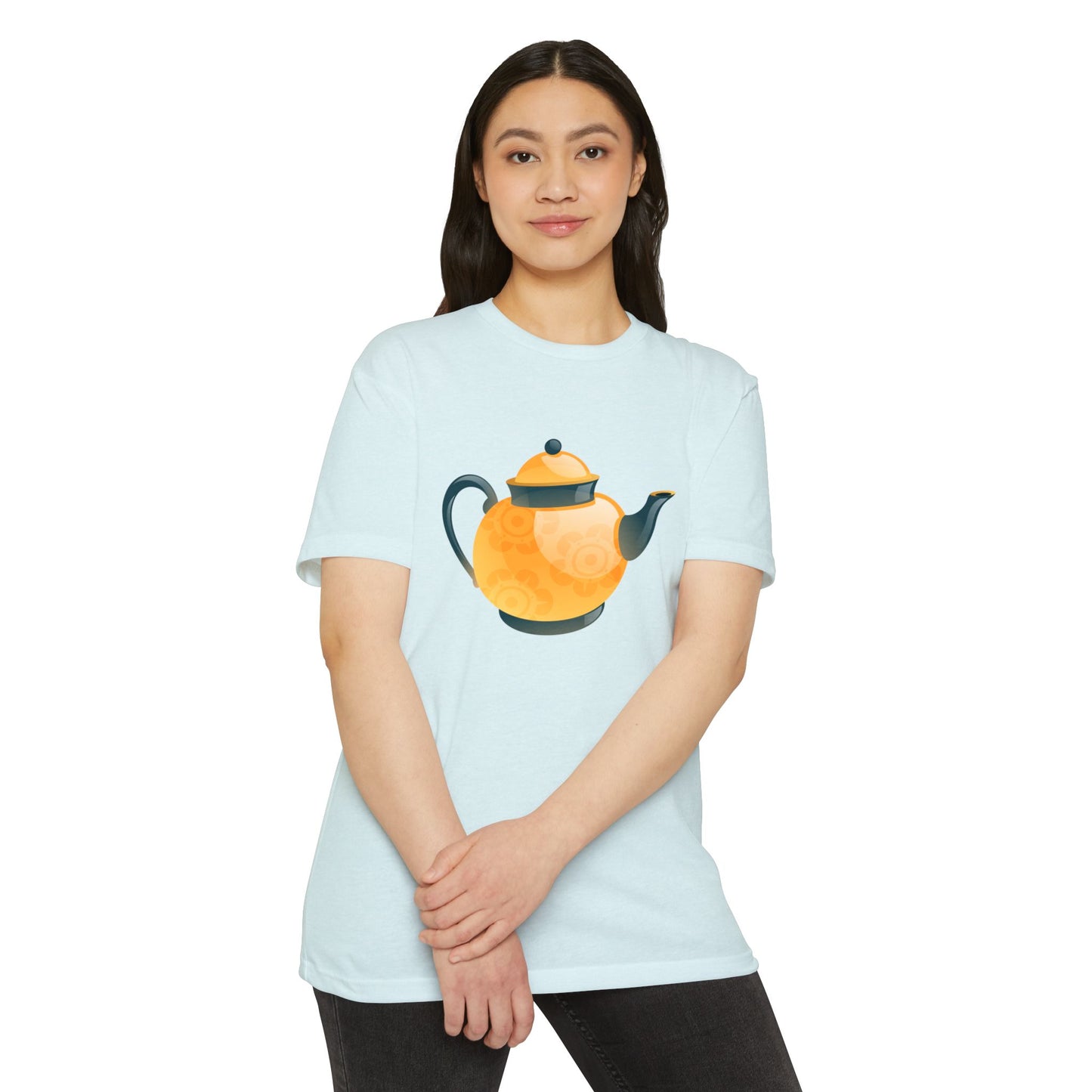 Unisex CVC Jersey T-shirt - Classic British Tea Kettle - Timeless Elegance in Tea Time