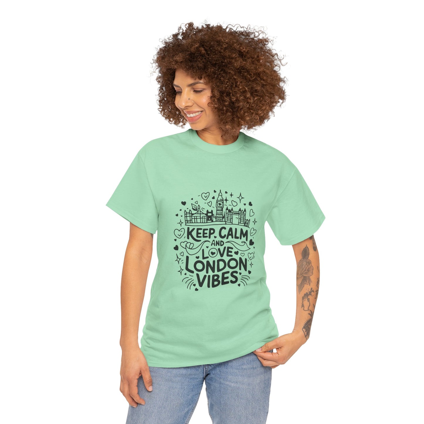 Unisex Heavy Cotton Tee - Keep Calm and love London Vibes