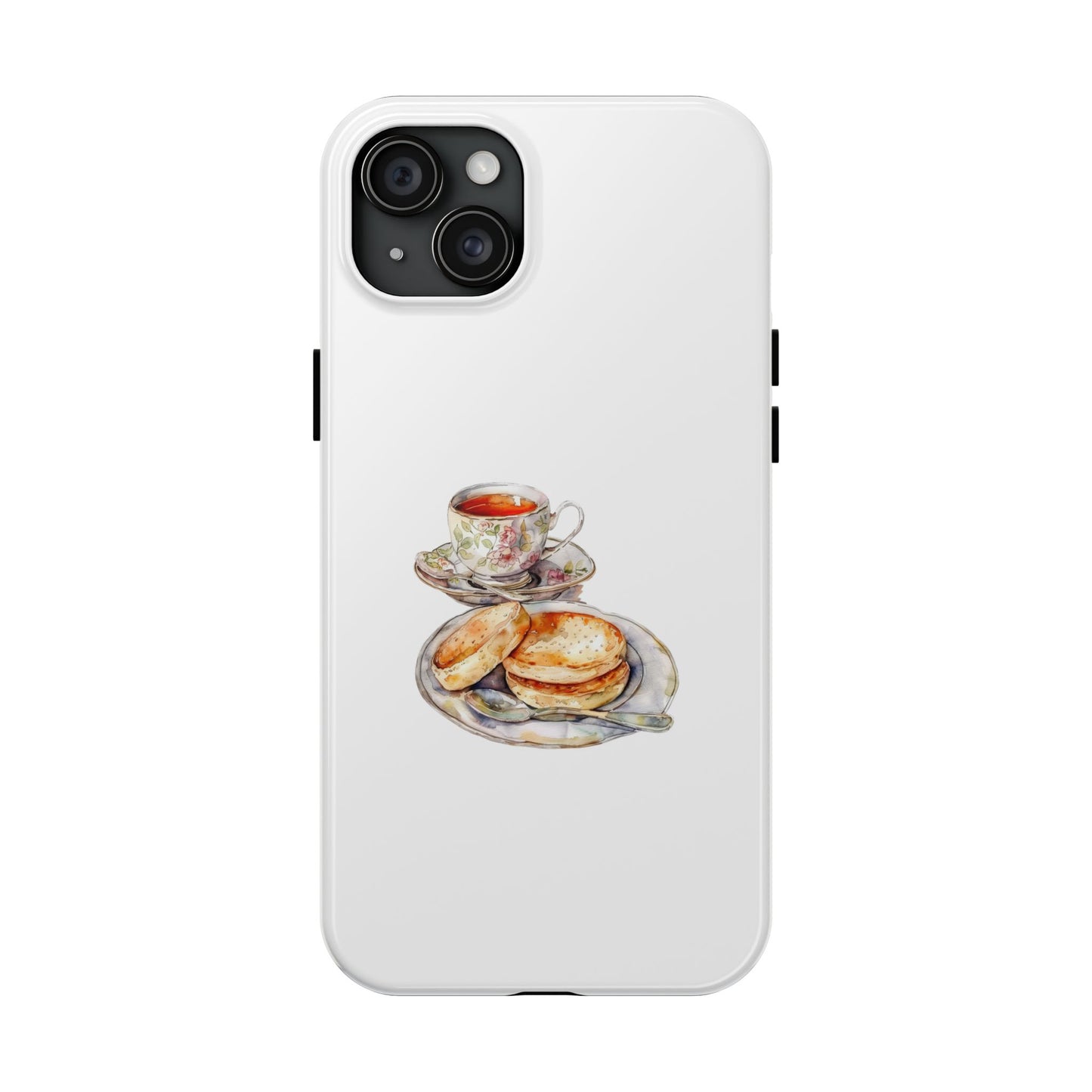 Delightful Tea Time Phone Cases with Biscuit & Tea Design
