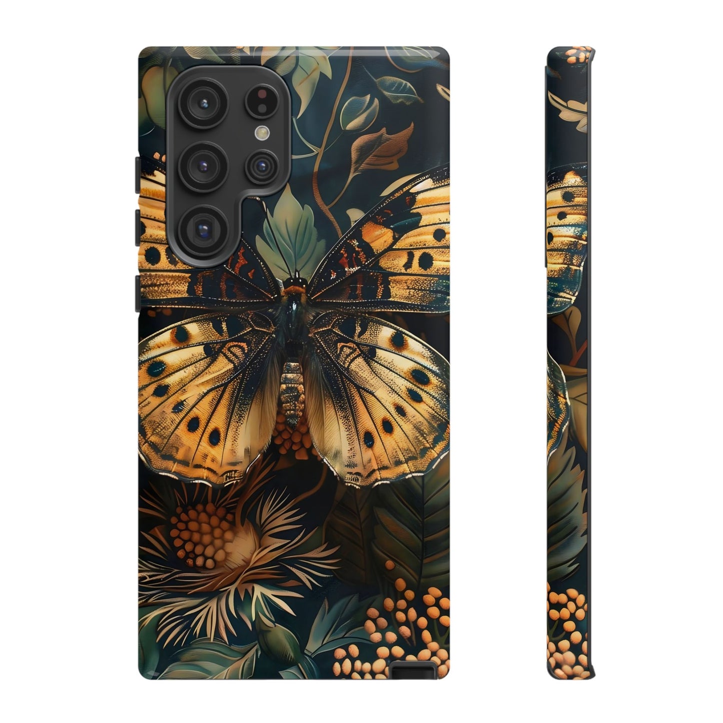 Butterfly Floral Phone Case, Tough Cases, Protective Cover, Unique Gift, Nature Lover, Art Print, Spring Decor