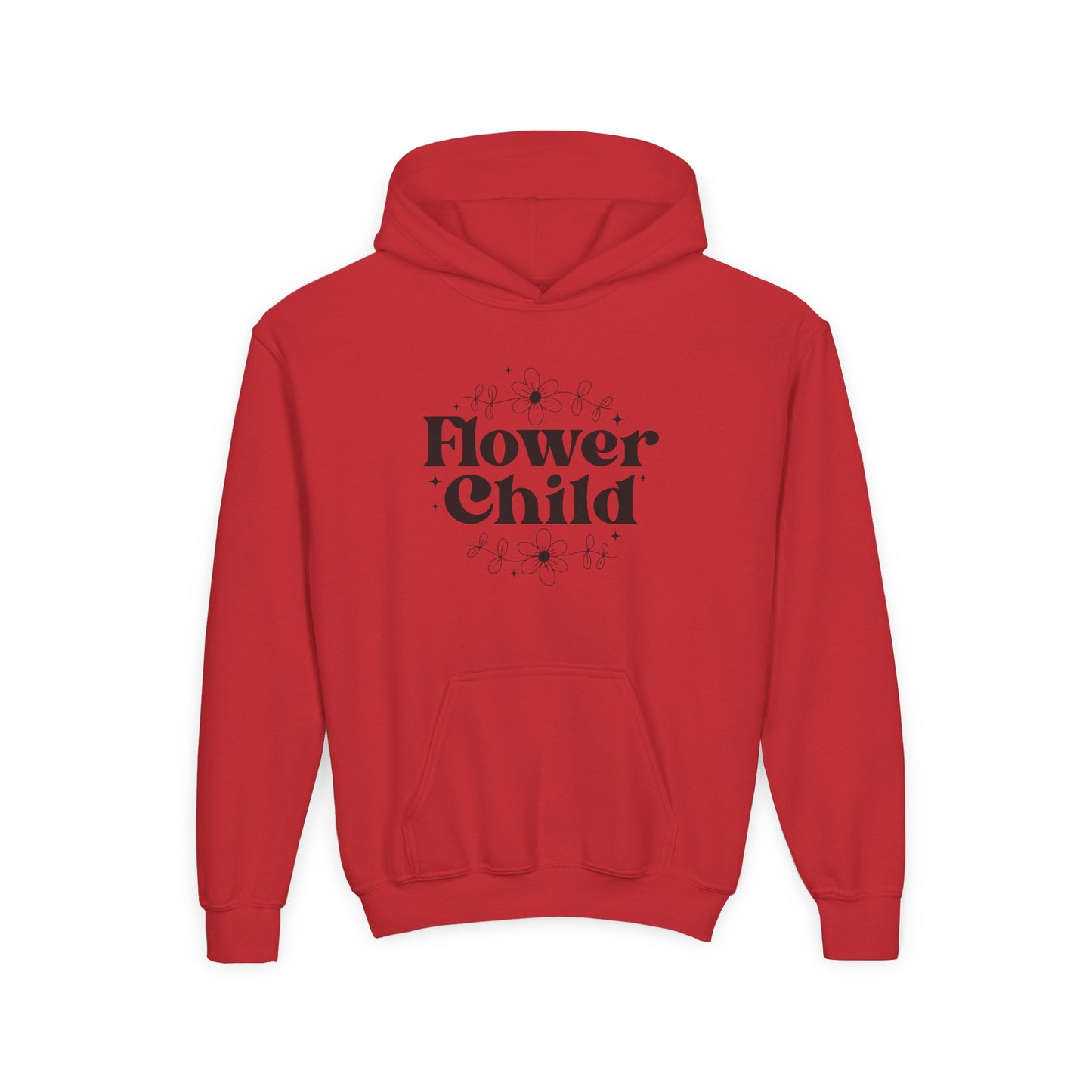 Flower Child Youth Hooded Sweatshirt | Cozy Vintage Design for Trendy Kids