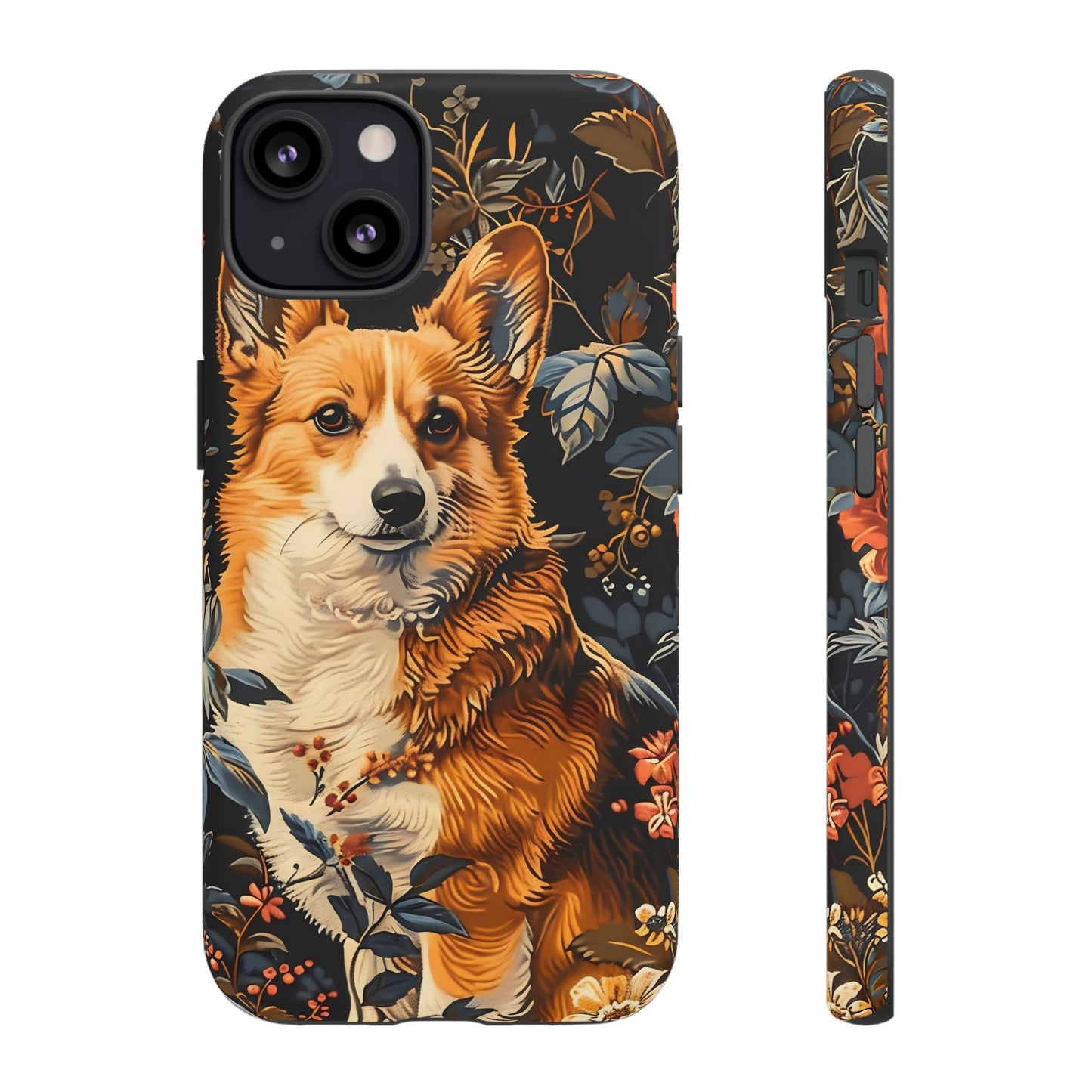 Corgi Floral Phone Case - Tough Cases for Dog Lovers, Cute Pet Accessories, Gift for Dog Owners, Floral Design, Personalized Tech Cover