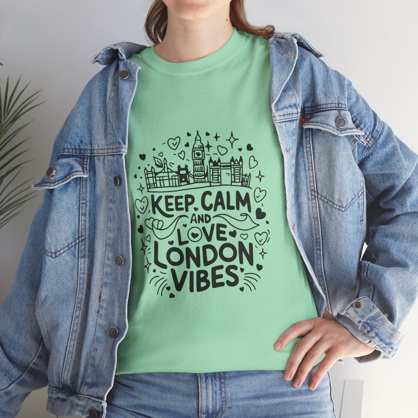 Unisex Heavy Cotton Tee - Keep Calm and love London Vibes