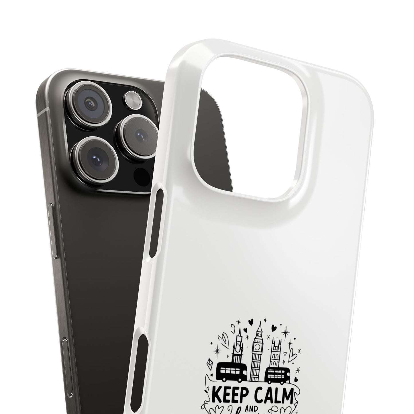 Slim Phone Cases with London Design - Keep Calm, Travel Gift, City Lover Accessory, Home Decor, Urban Style