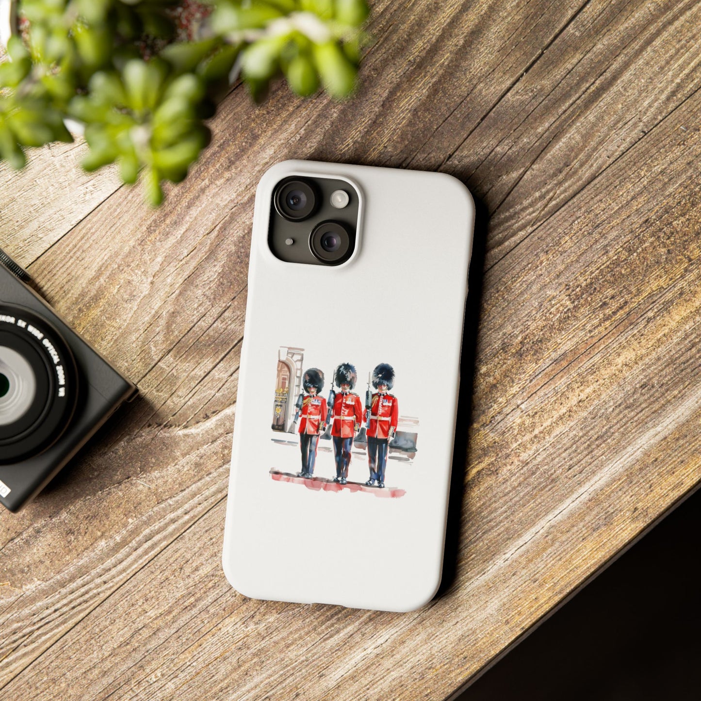 Slim Phone Case with Iconic British Guard Design - Perfect for Travel, Unique Gift, Cell Phone Accessory, Trendy Cover, London Souvenir