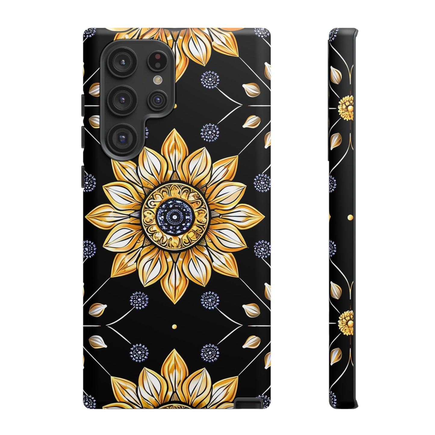 Floral Phone Case with Mandala Design, Tough Cases for iPhone & Samsung, Boho Style, Gift for Her, Unique Accessories