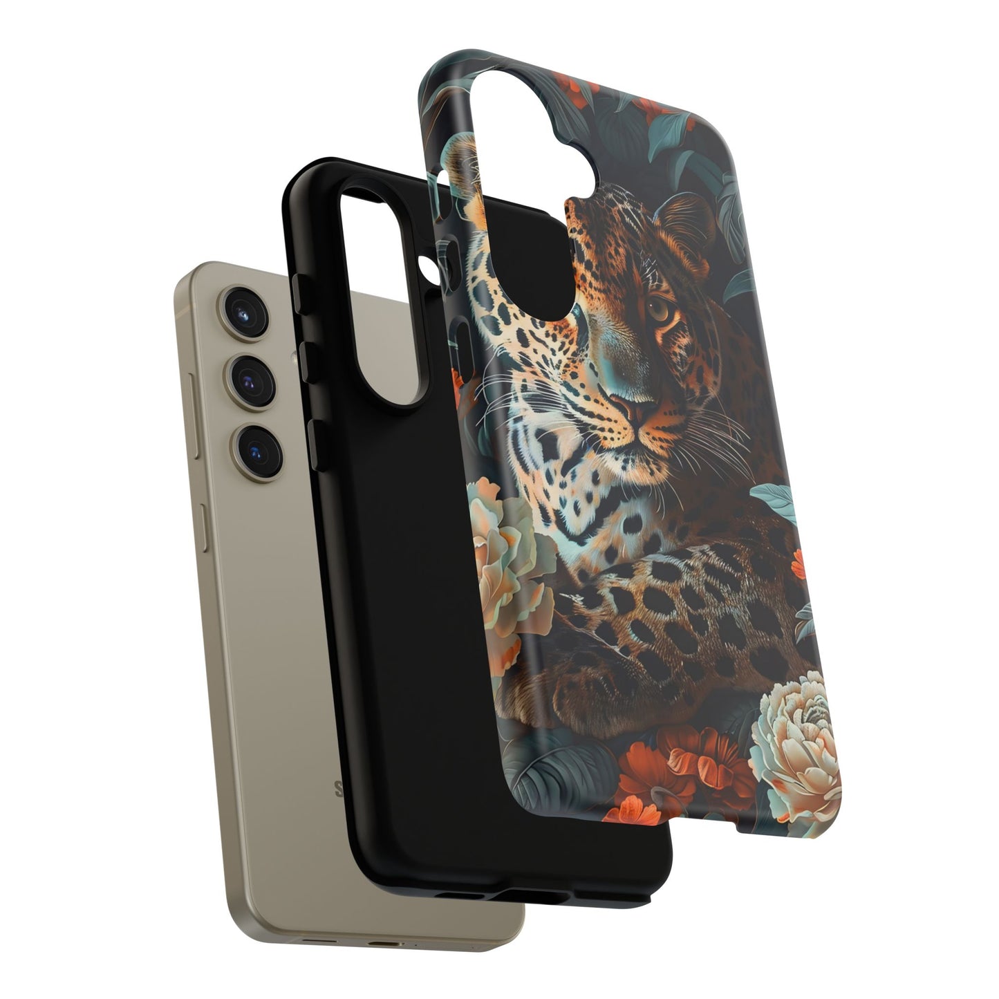 Wildlife Phone Case with Leopard Design | Tough Cases, Animal Prints, Floral Phone Cover, Gift for Nature Lovers, Unique Phone Accessories