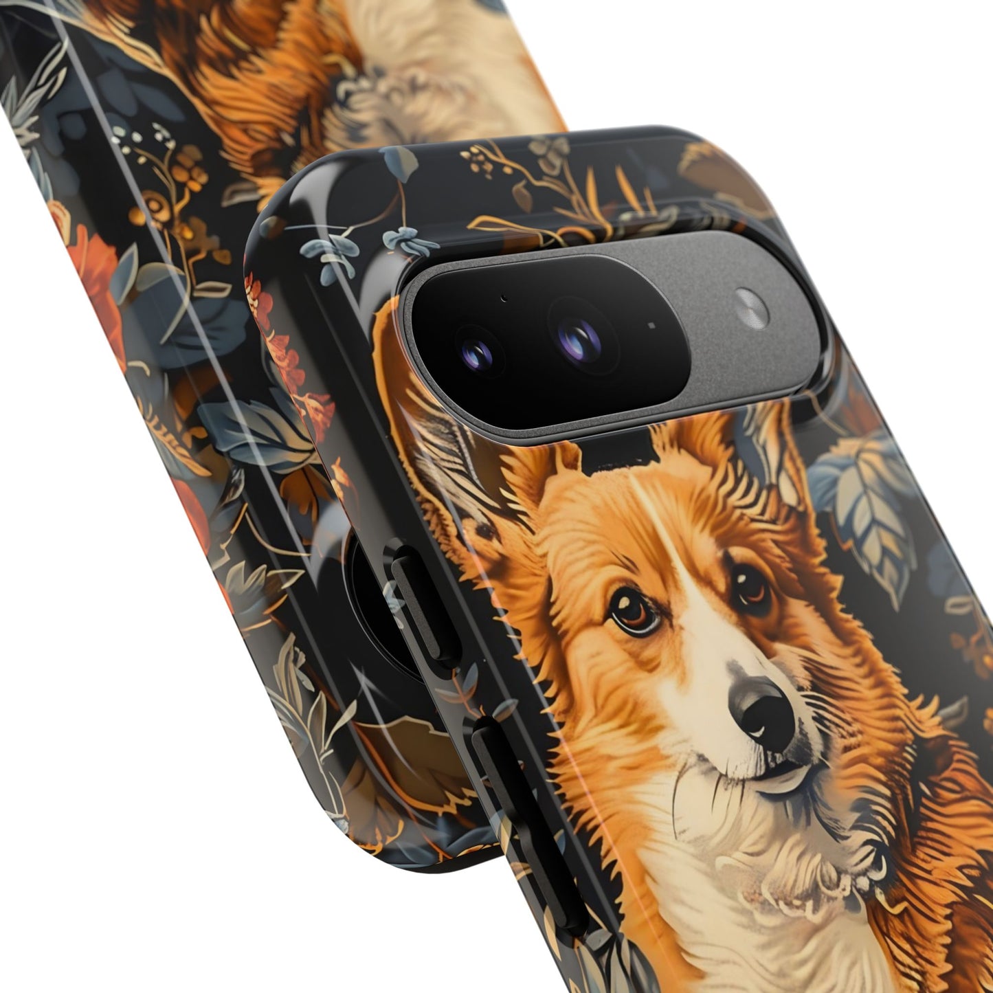 Corgi Floral Phone Case - Tough Cases for Dog Lovers, Cute Pet Accessories, Gift for Dog Owners, Floral Design, Personalized Tech Cover